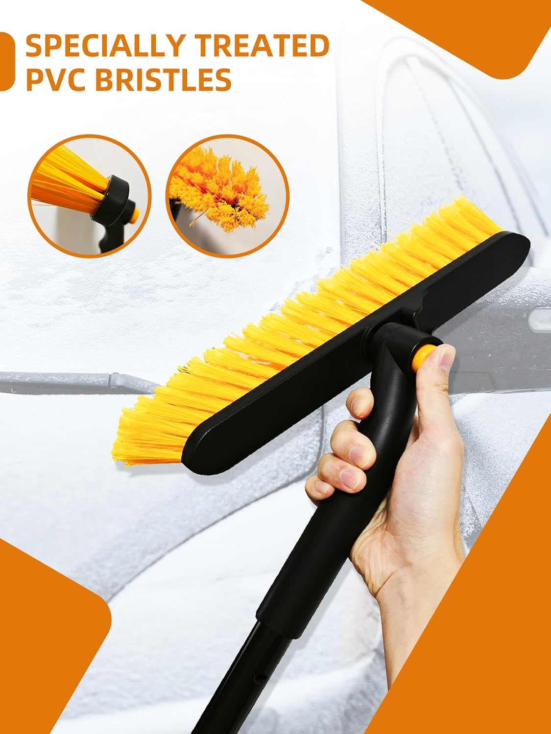 44 Inch Ice Scraper Snow Brush and Ice Scraper for Car Windshield,Extendable Snow Scraper and Brush with Comfortable Foam Grip for Truck Vehicle Automobile Snow Removal