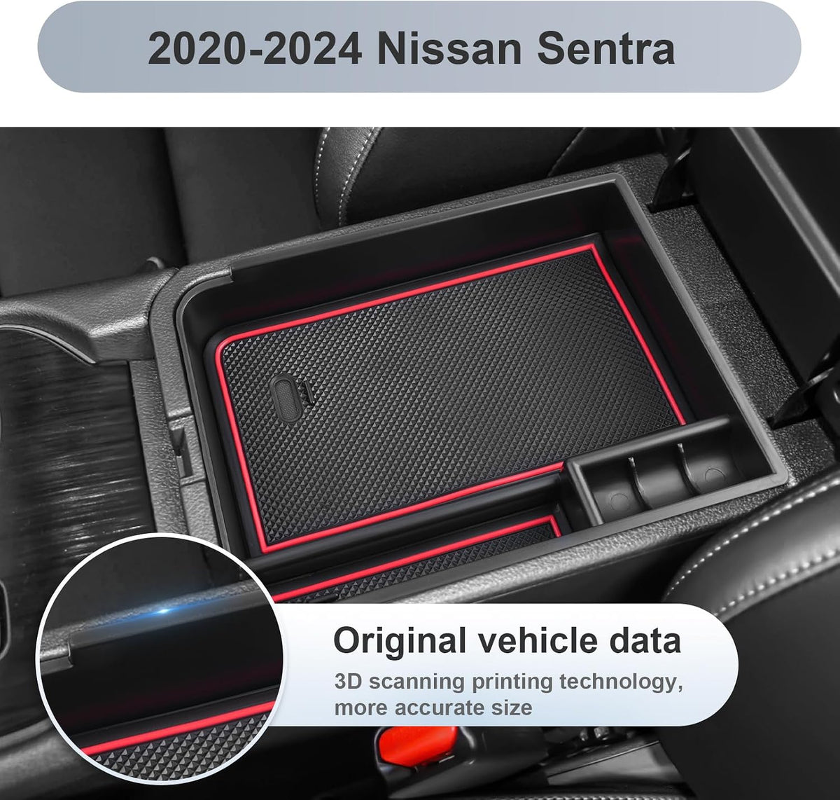 SKTU Nissan Sentra Console Organizer - Center Console Tray with Sunglasses Holder