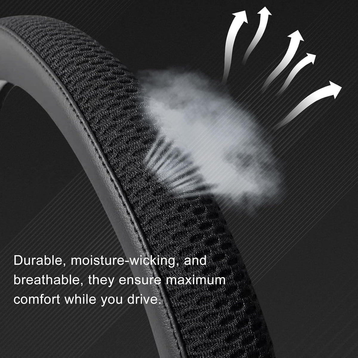 Breathable Car Steering Wheel Cover, Green