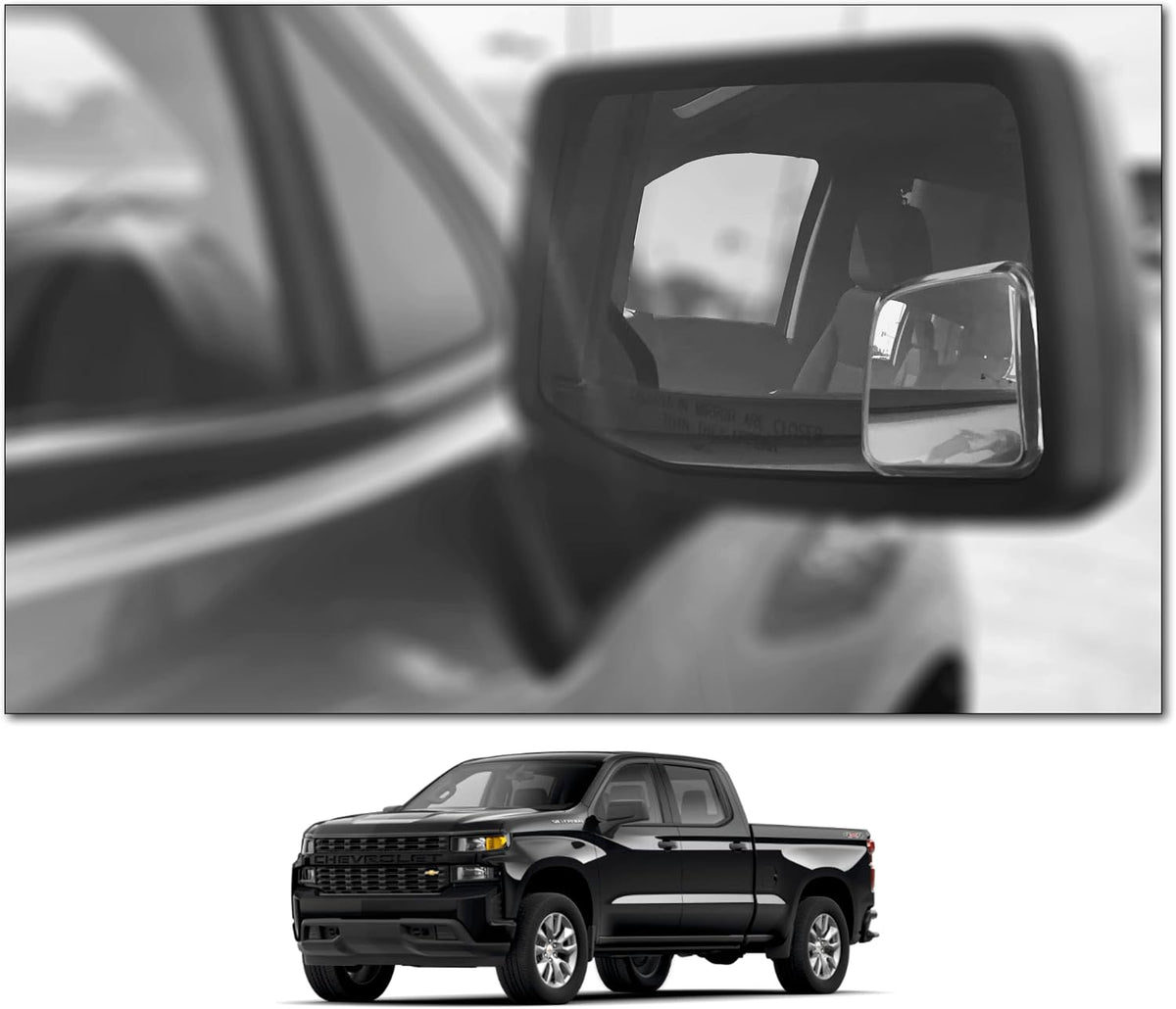 Custom GMC Sierra Blind Spot Mirrors - Compatible With 5th Gen Factory Mirrors With BSM | NXTGEN Extended View (2 Pack)