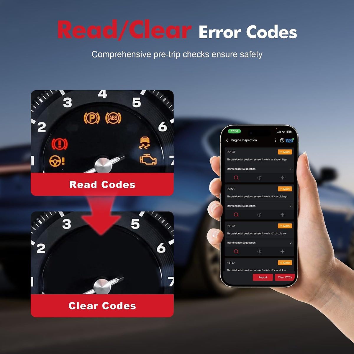 GOOLOO DS100 OBD2 Scanner Bluetooth, OBDII Car Code Reader for iOS& Android