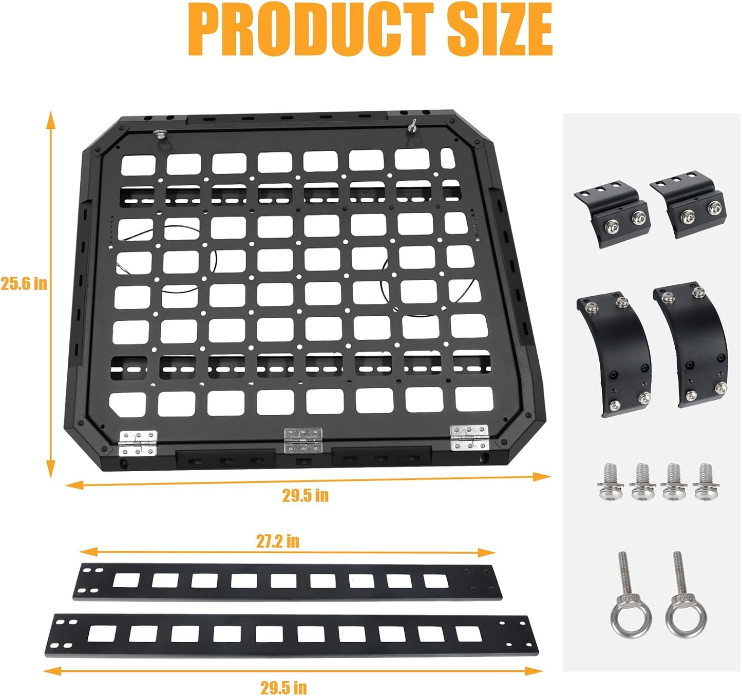 Multifunctional Rear Window Storage Panel Compatible with 2007-2018 Jeep Wrangler JK 4 doors Openable Design Tactical Molle Platform for Tools, Gear & Accessories Durable Modular Storage Solution，2pc