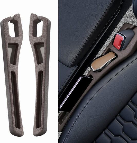 2PCS Car Seat Gap Filler Organizer,Multifunctional Car Gap Filler Organizer Storages Function,Universal Console Catcher Between Seats Cars Interior Accessories (Brown)