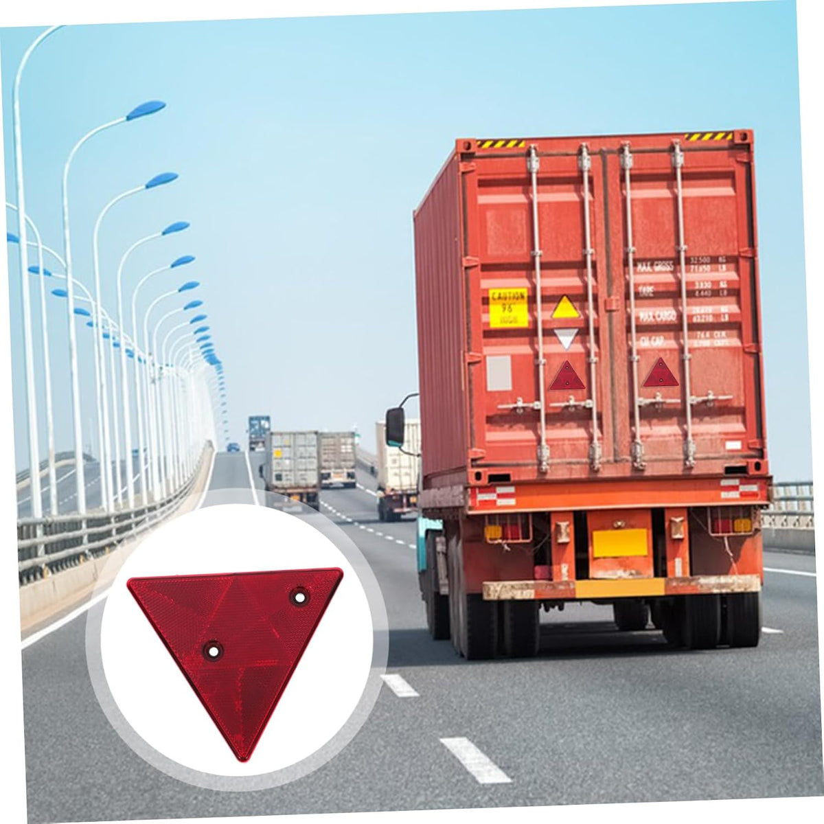 Roadside Auto Warning Triangle Plastic High Visibility Safety Sign