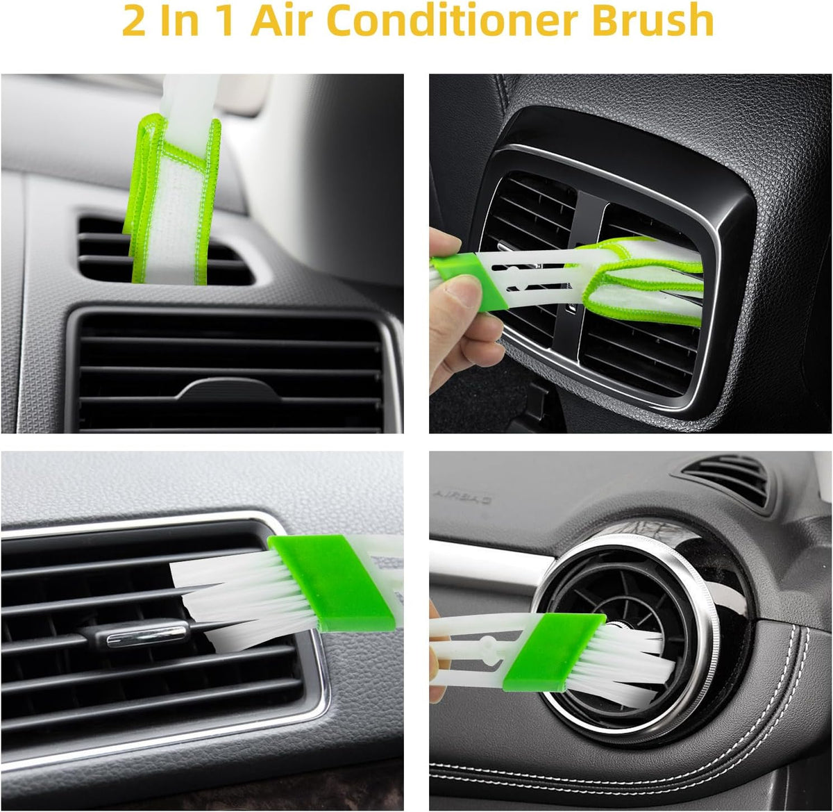Gusil 8PCS Car Interior Detailing Kit, Dash Duster for Car Interior Detail Brush with Car Cleaning Gel Automotive Detailing Supplies Kit for Auto, Truck, SUV, RV - Car Gifts for Women