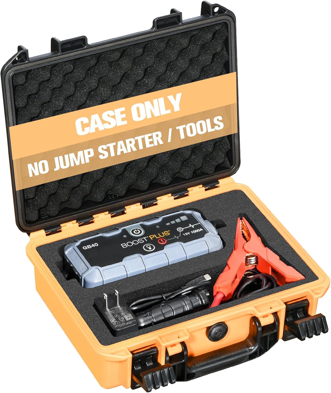Case for NOCO Boost GB40 GB20 – Waterproof Hard Storage Box for 1000A UltraSafe Jump Starter | Battery Pack Fast Car Charger Accessories | Portable Protective Storage for Drivers Road Trips Emergency