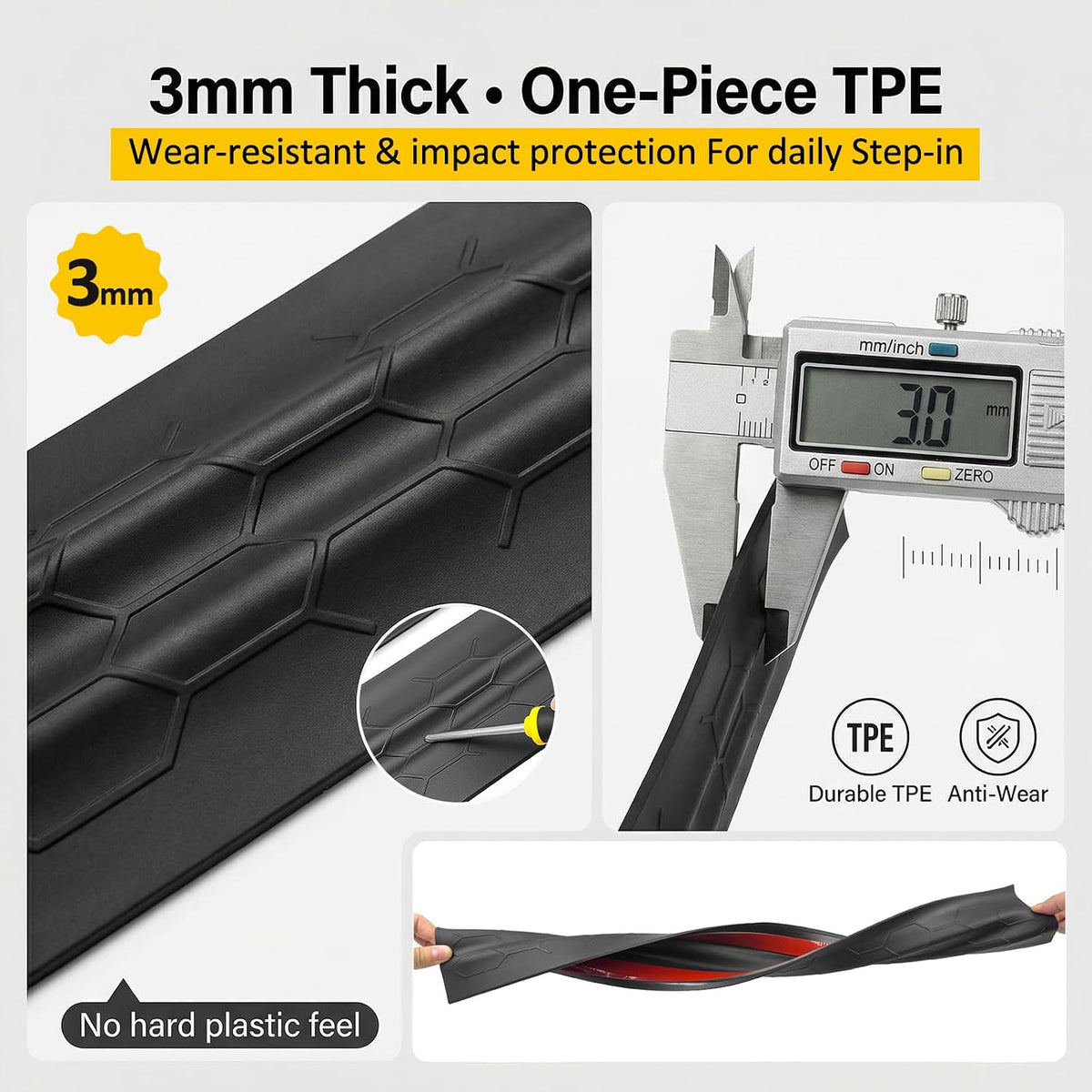 Front Door Sill Guards for 2021-2026 Ford F150 & 2023-2026 F250 F350 F450 F550 Super Duty Accessories, Full Coverage Door Sill Protector Kit Soft TPE Entry Guard Cover 2Pcs