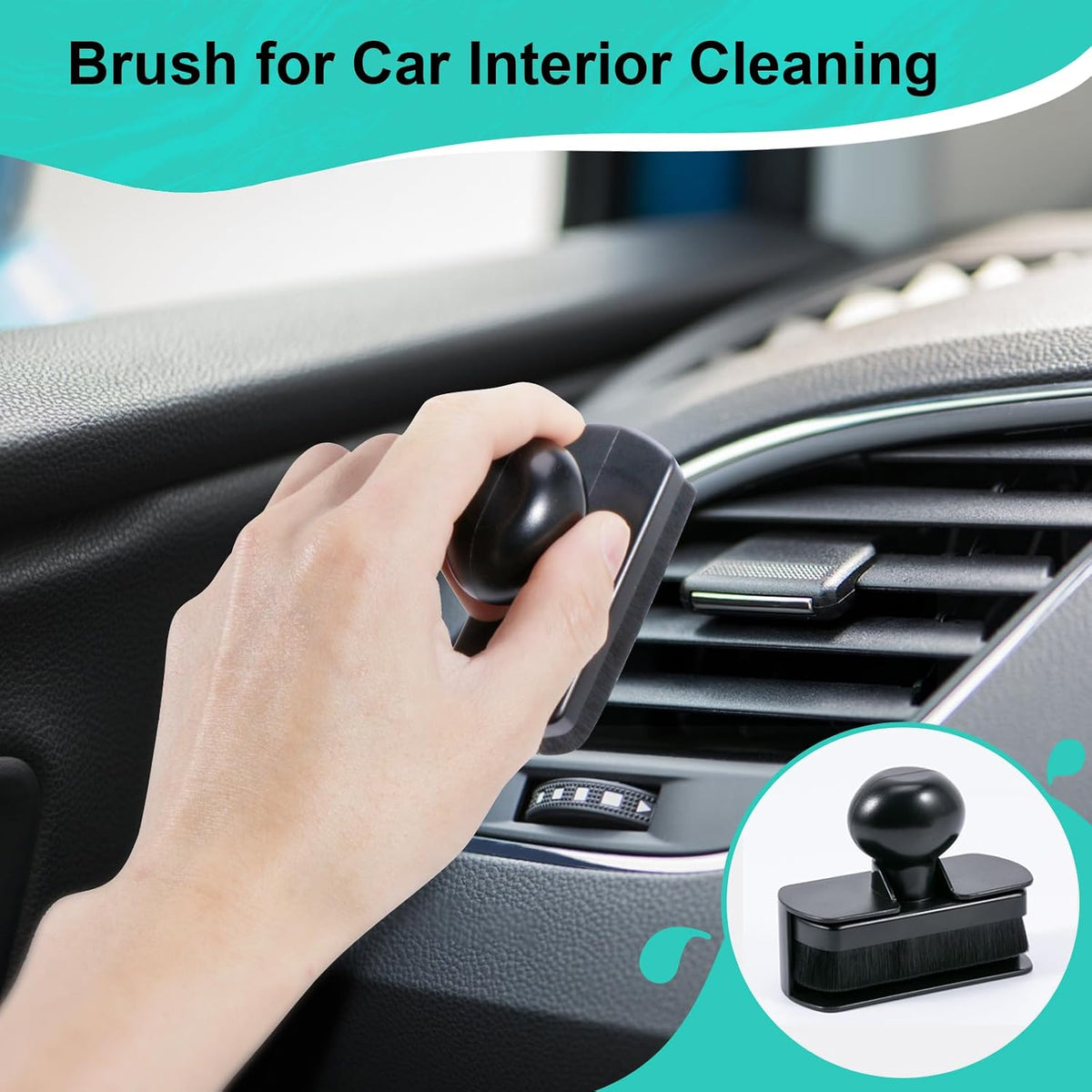 UNIMEIX Tire Shine Applicator Brush Large Vegan Tire Shine Brush with Storage Stand for Vehicles Tire Shine Polish Wax and Car Wash
