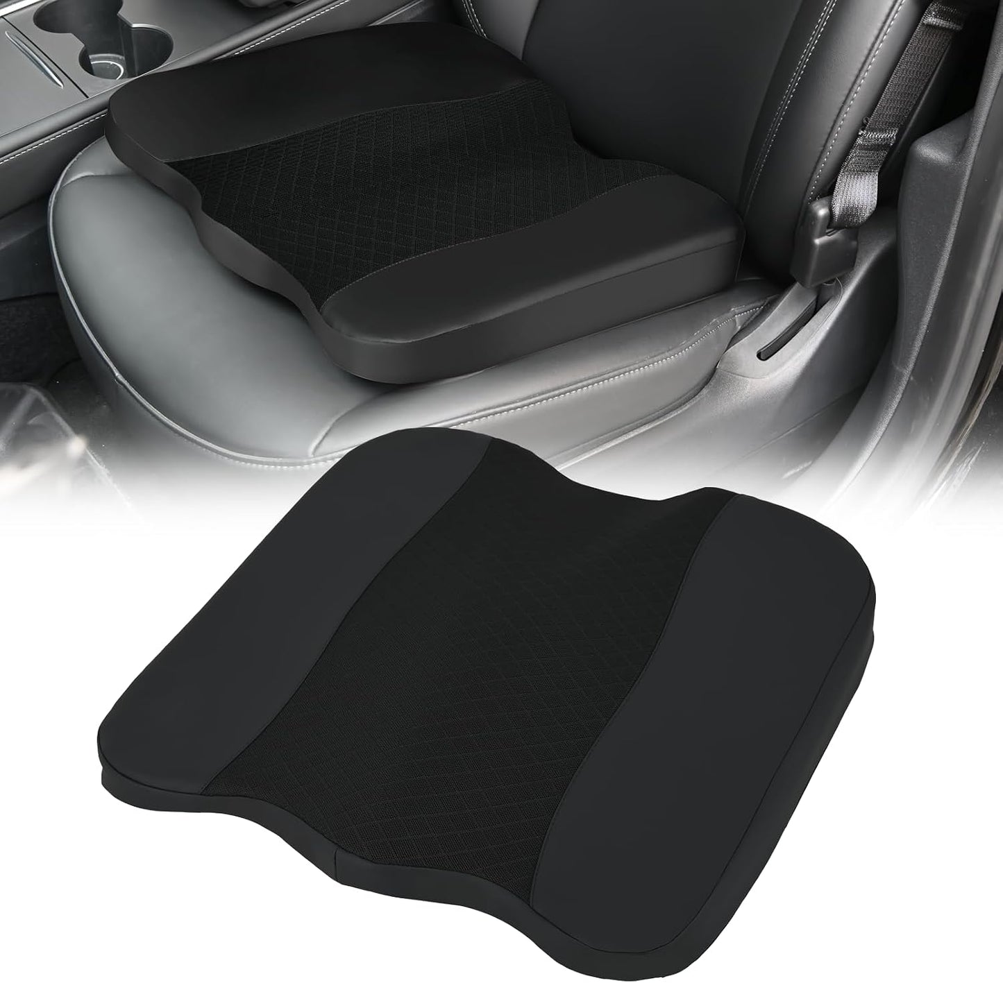 Nilight Car Seat Cushion Blue Velvet Gel Memory Foam Seats Soft and Comfortable Suitable for Daily Life and Driving Relieves Sciatica and Tailbone Pain Improves Drive Vision