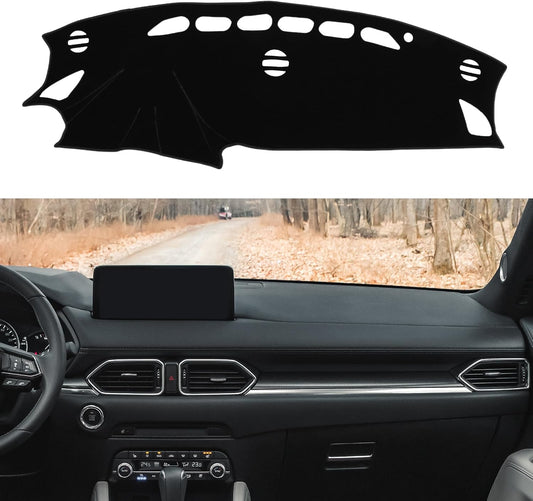 Motoforti Dash Cover, Non-Slip Dashboard Carpet Mat for Mazda CX-5 2012-2016, Polyester, Black