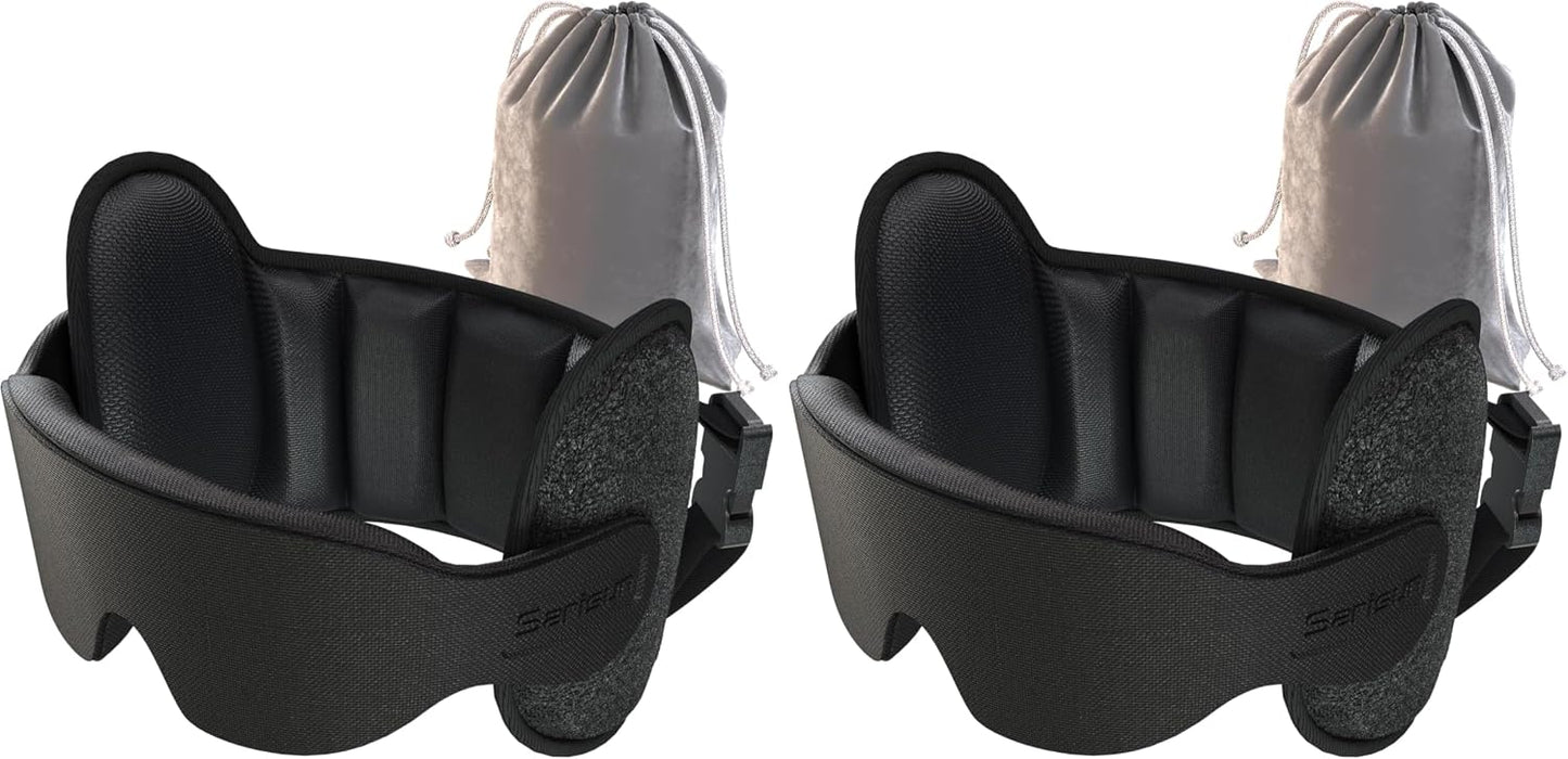 SARISUN Upgraded Travel Pillow, Airplane Head Strap for All Heights, 360° Head Support, Airplane Pillow with 3D Sleep Mask, Light Blocking, Long Flights Essentials Headrest, Stop Bobblehead, Red