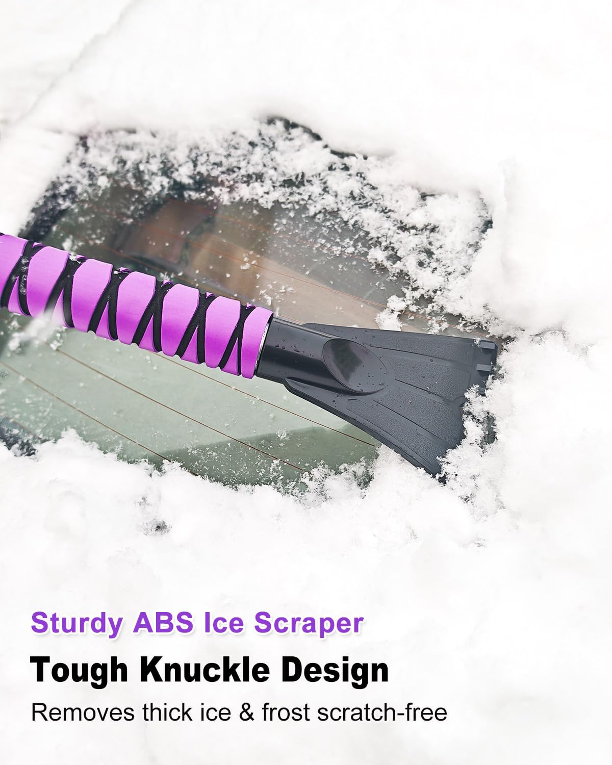 HEEYA Ice Scraper with 12.6 Inch Large Brush Head, Snow Brush for Car