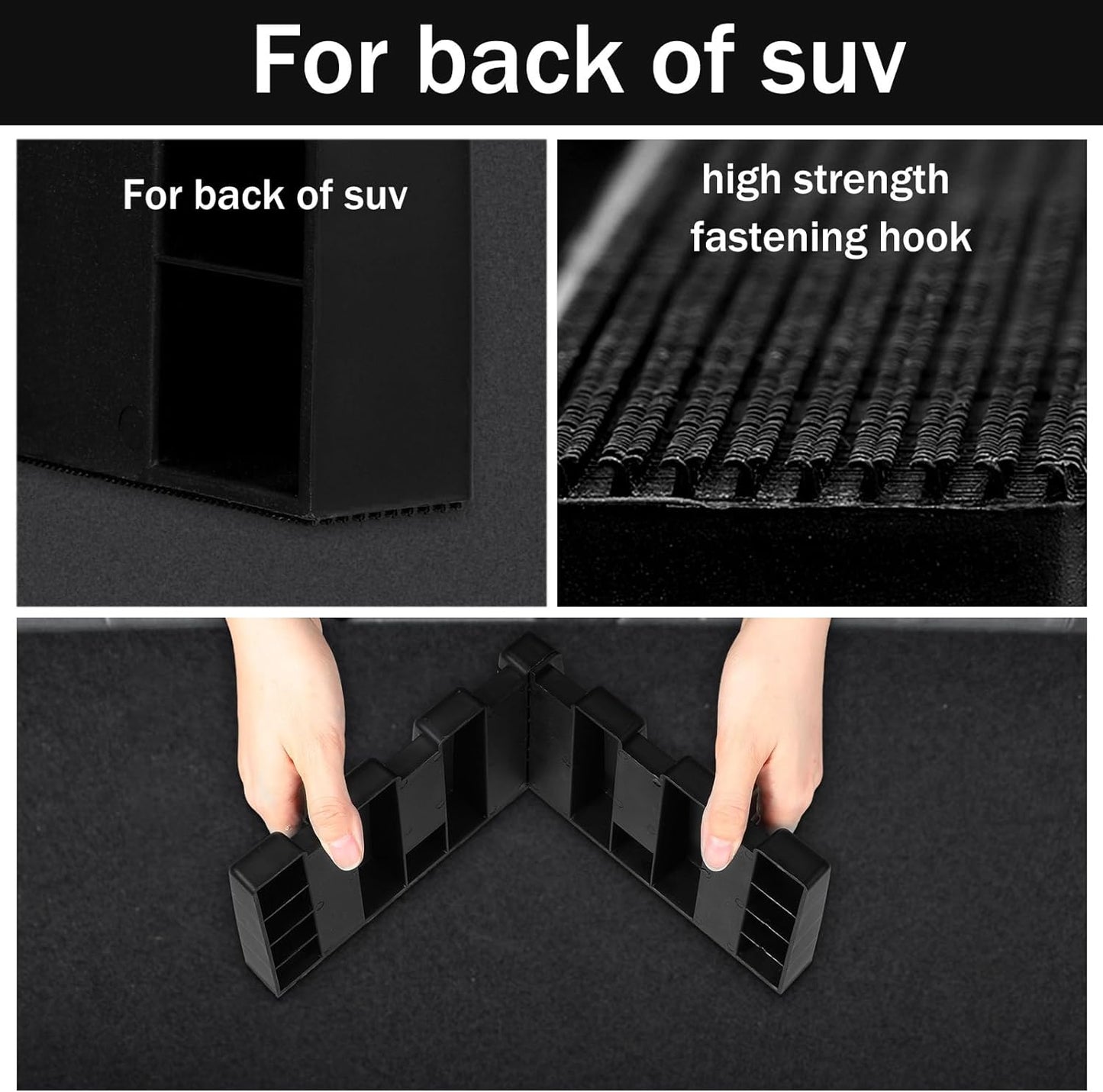 4 Pack Car Trunk Organizer Blocks for Back of SUV Multipurpose Car Storage Organizer Blocks Trunk Divider Available to Wool Carpet for Truck SUV Van Cargo