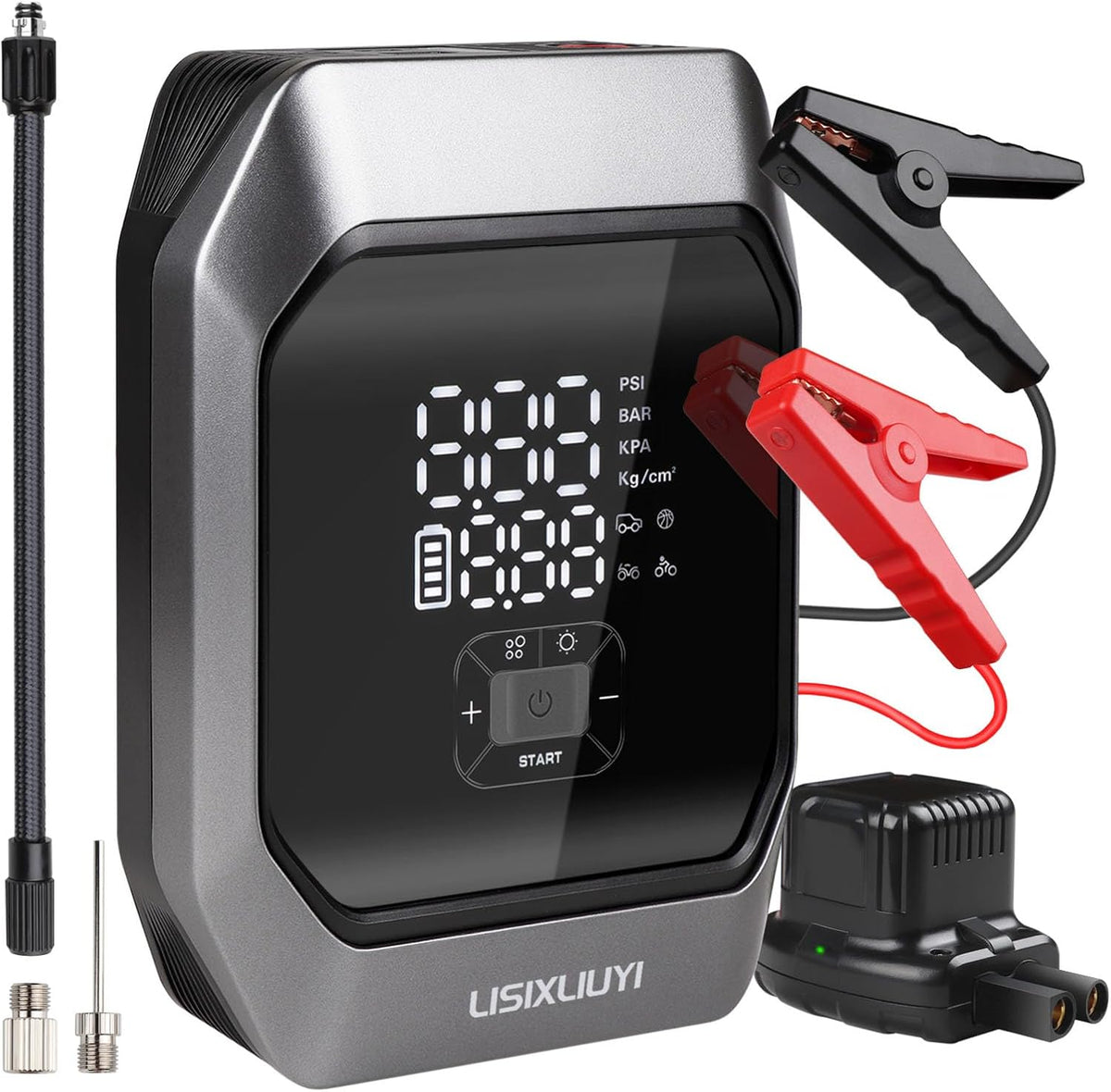 Car Jump Starter with Air Compressor 1000A Peak Auto Battery Booster Pack