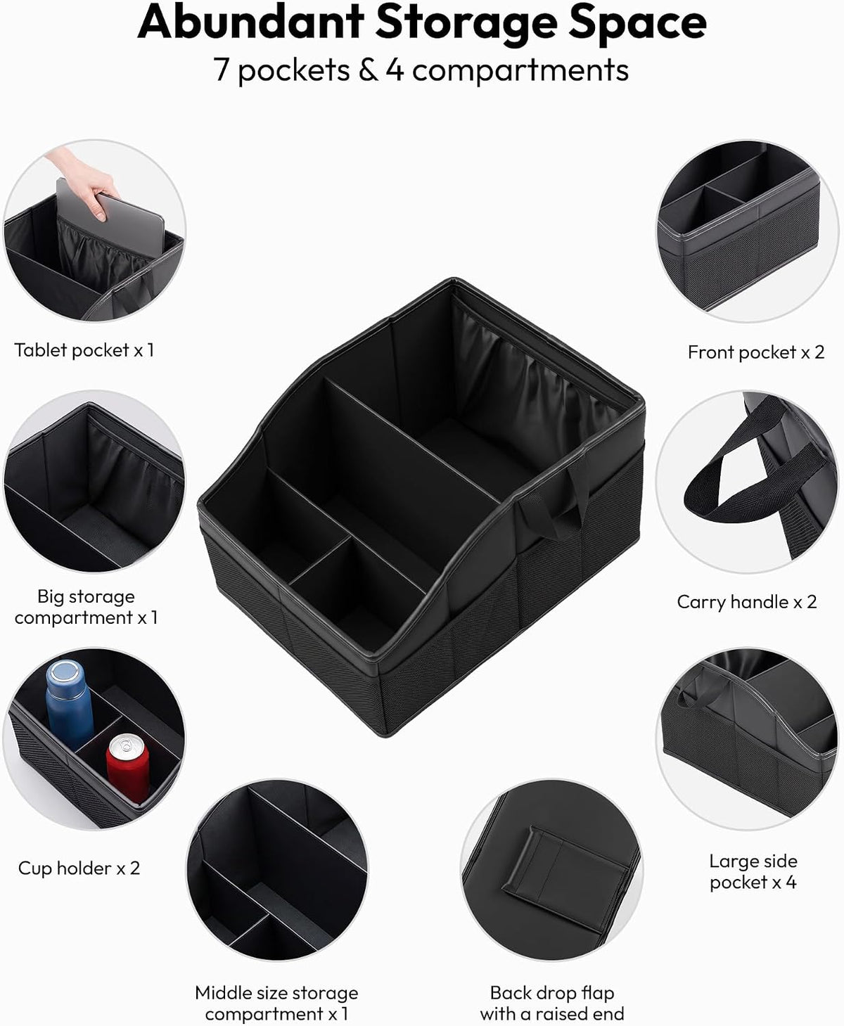 Support Up to 35 lb Car Organizer with Tablet/Laptop Holder,Non-Slip