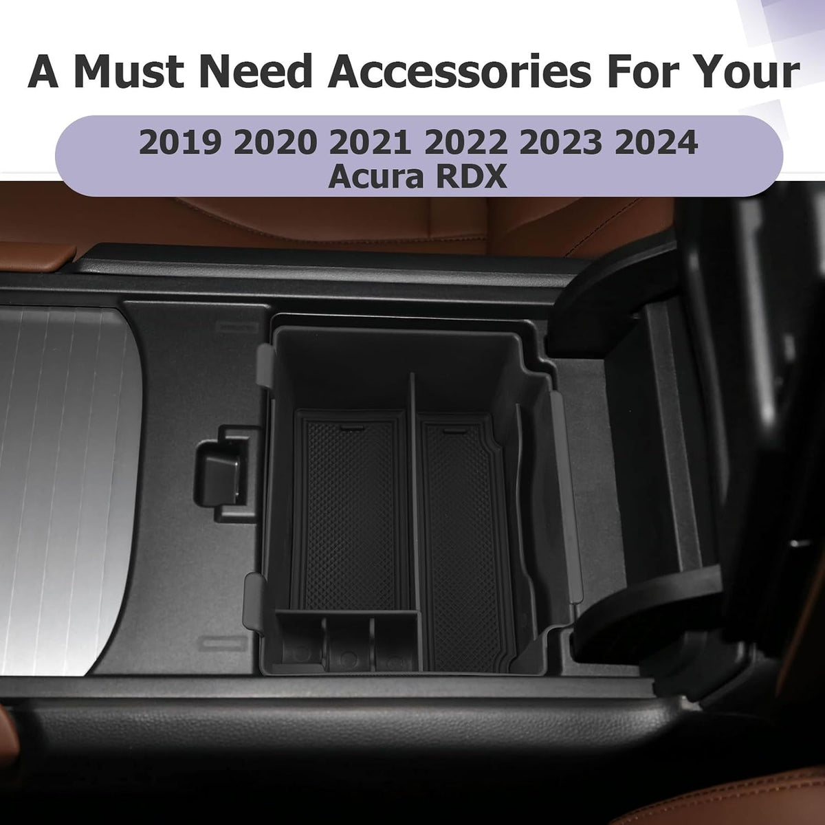 LUWU 2024 A cura RDX Center Console Organizer for 2019 2020 2021 2022 2023 2024 A cura RDX Accessories Armrest Console Storage Box Insert Tray ABS Material Black