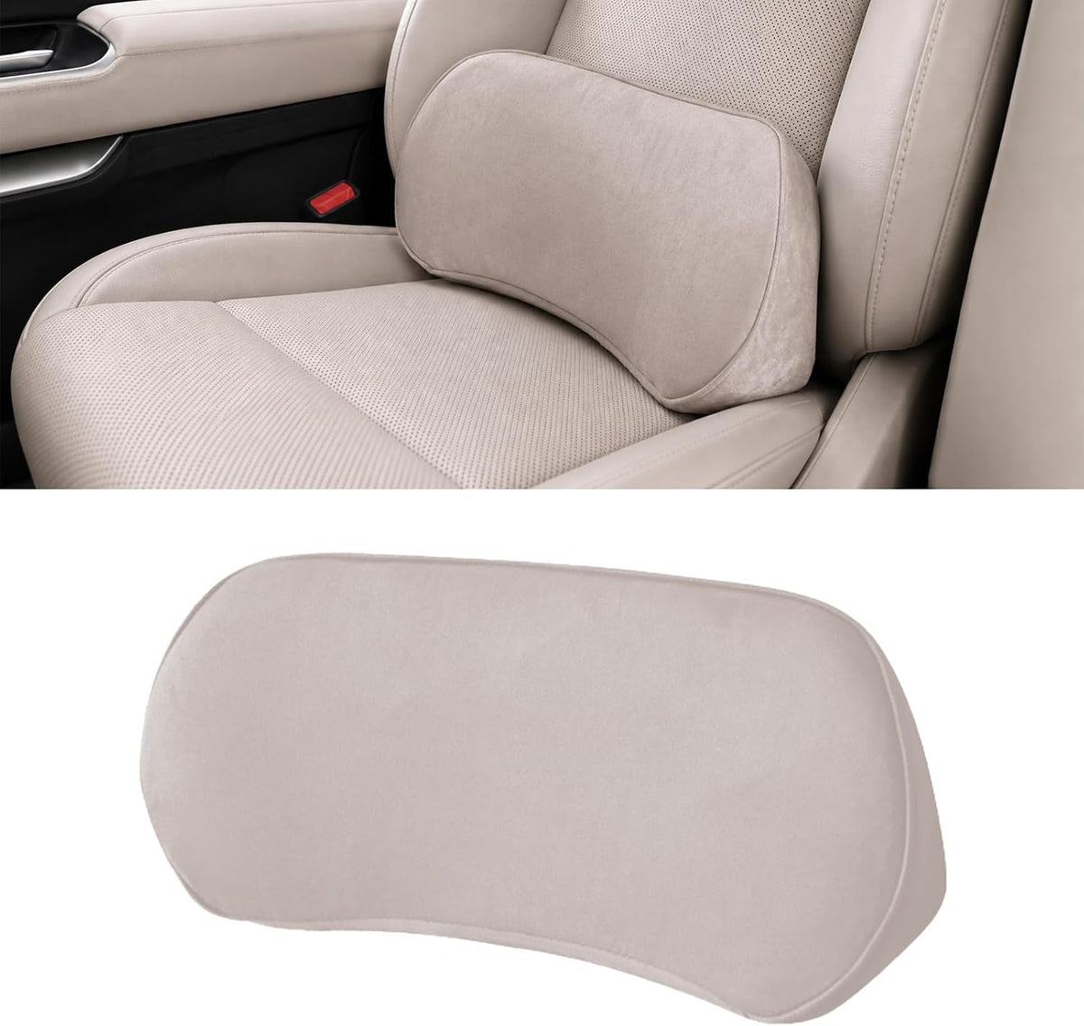 Car Lumbar Support Pillow, Memory Foam Vehicle Seat Lower Back Support Cushion,Comfortable Lumbar Pillow for Driving, Office Chair, Wheelchair, Universal for SUV, Truck, RV (Black)