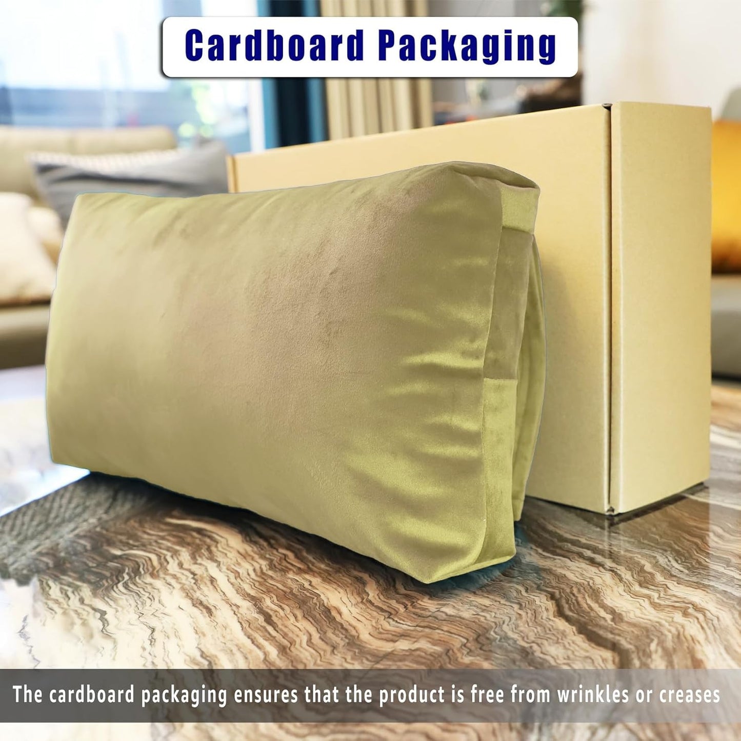Non-Slip Head Pillow for Recliners - Neck Support Cushion with Velvet Cover for Pain Relief at Home, Office and Travel (Beige)
