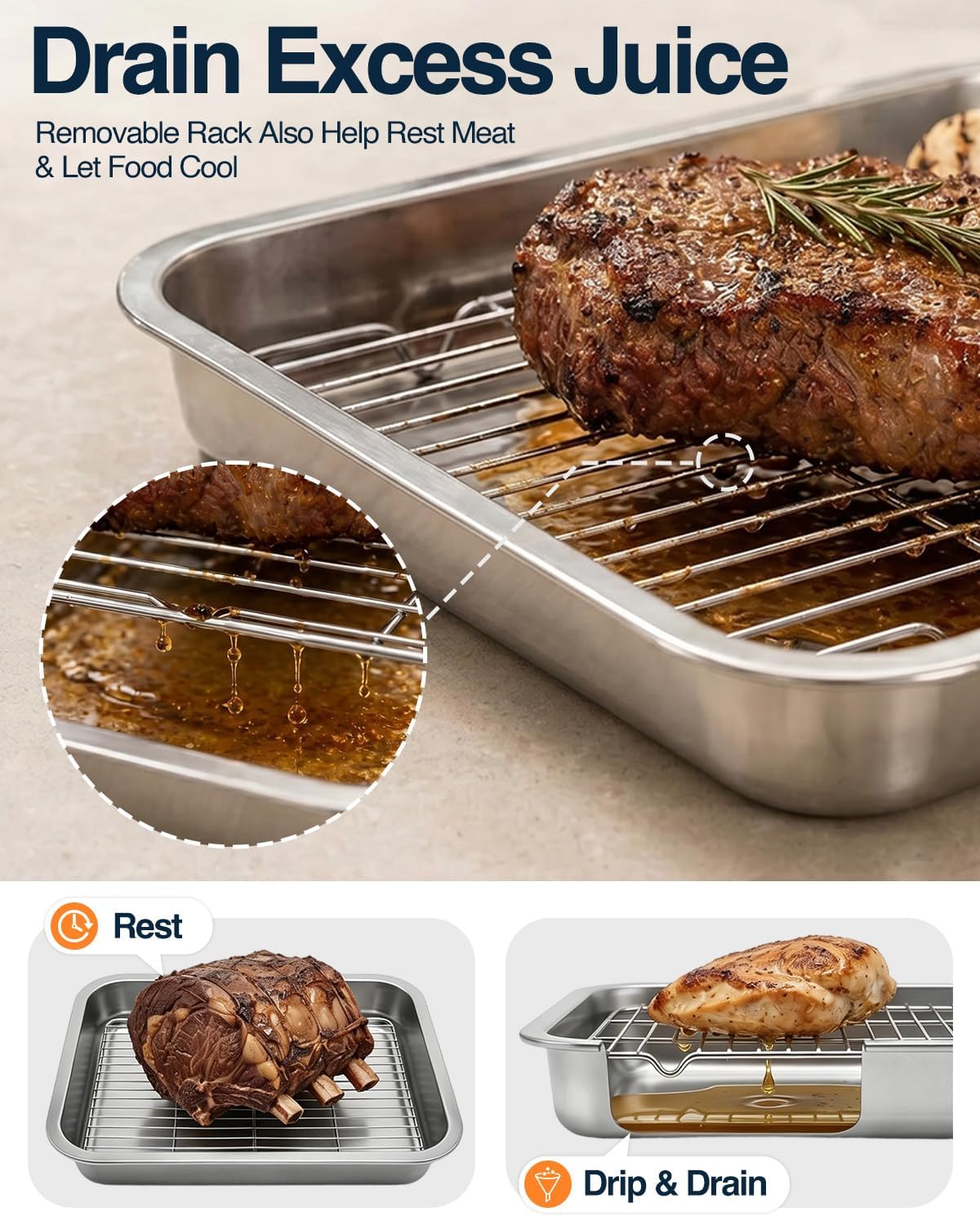 5 in 1 Grill Prep Tray and Carry System, Large Grilling Prep and Serve Trays with Lid and Cutting Board, Deep Meat Marinating Container as BBQ Grilling Gift, Home Series, XL