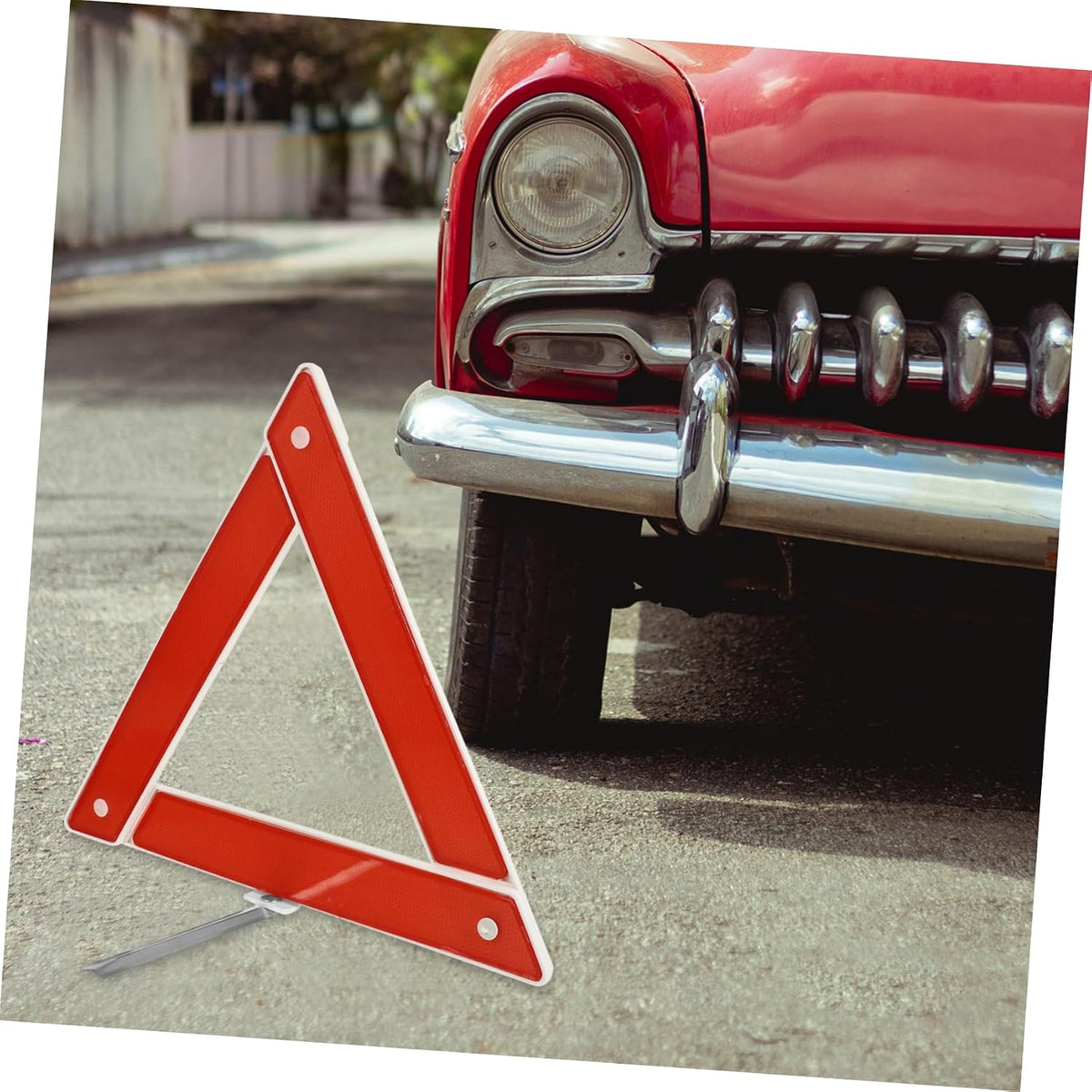 2pcs Car Warning Triangle Safety Sign Folding Red Plastic