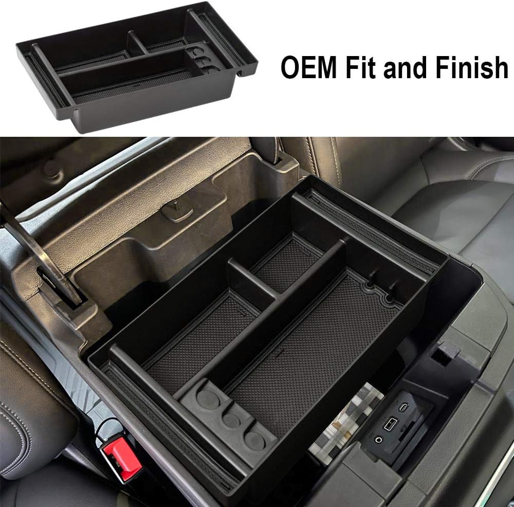 EDBETOS Center Console Organizer Tray Compatible with Chevy Silverado 1500/GMC Sierra 1500 2019-2022 Accessories and 2020-2023 Silverado/Sierra 2500/3500 HD Armrest Box - Full Console w/Bucket Seats