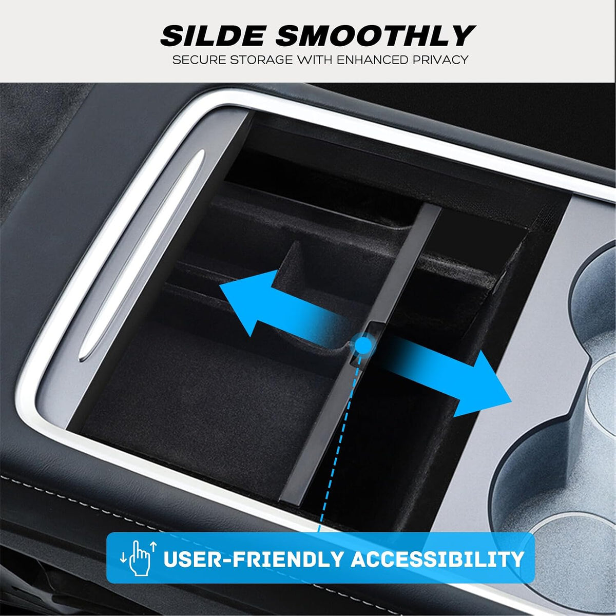 Nilight Tesla Model 3/Y Center Console Organizer, Hidden Storage Box
