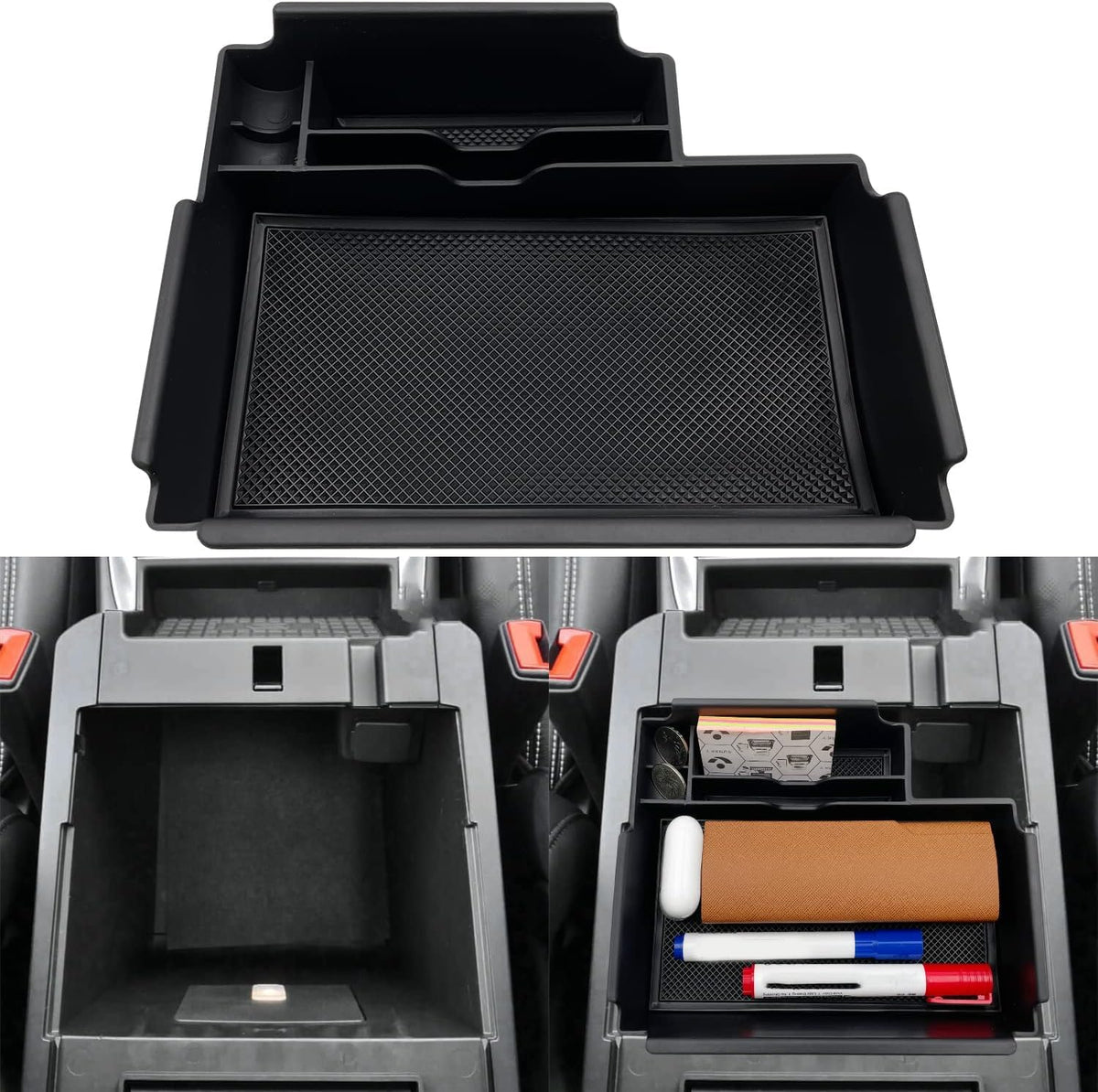 Compatible with Ford Explorer Accessories 2020 2021 2022 2023 2024 2025 2026 Center Console Tray Organizer, Armrest Secondary Storage Box