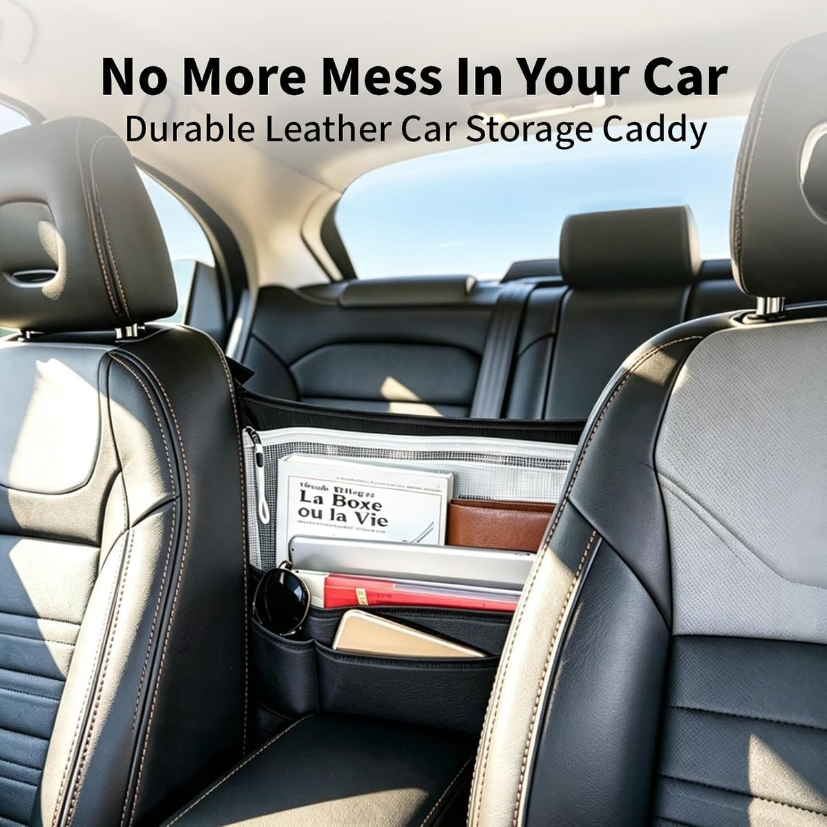 car purse holder between seats for front seat handbag storage barrier