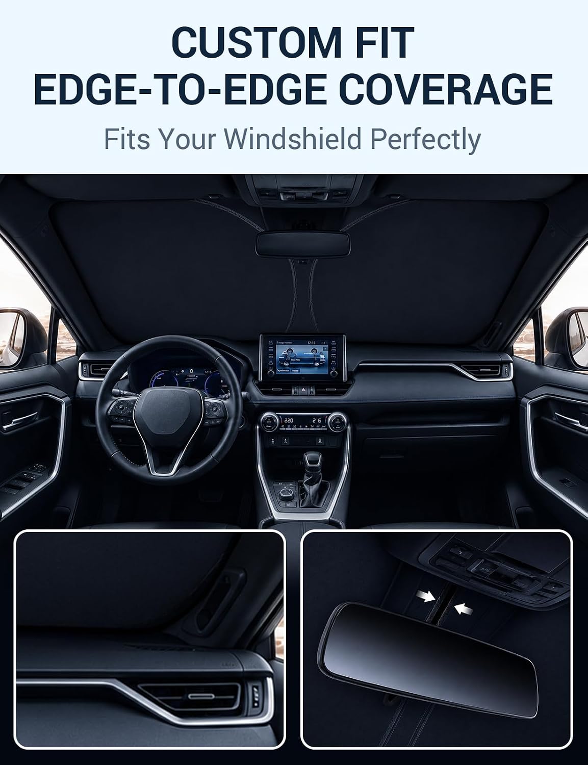 Proadsy Custom Fit 2012-2016 Honda CRV Windshield Sun Shade, Blocks Heat
