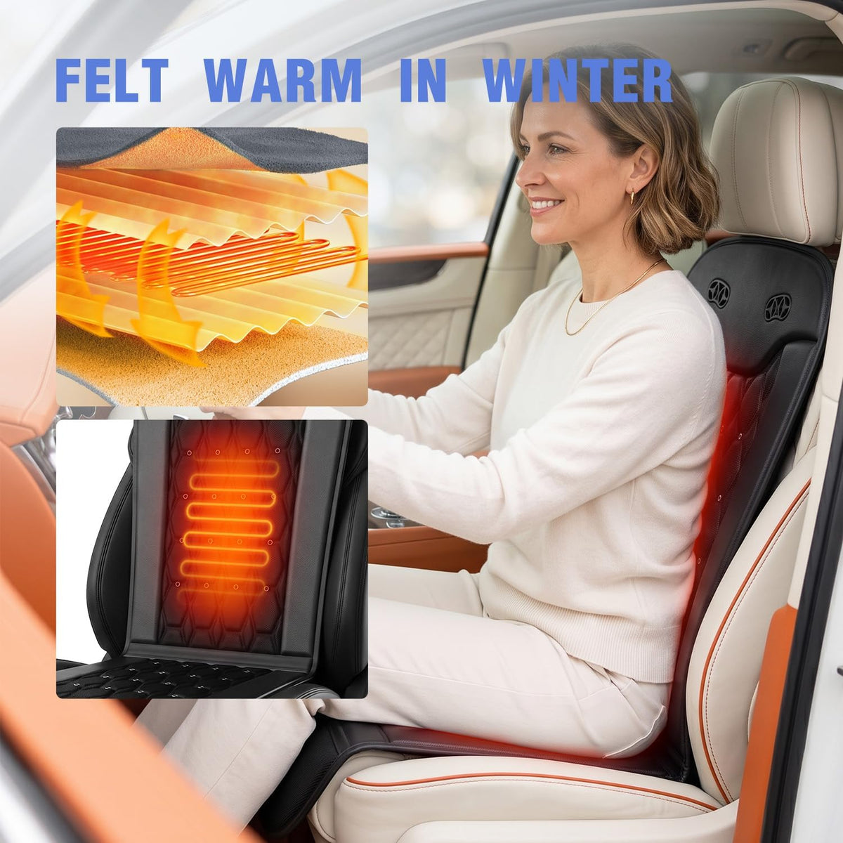 Cooling Car Seat Cover Front Seat, Cooling Car Seat Cushion Back Massager