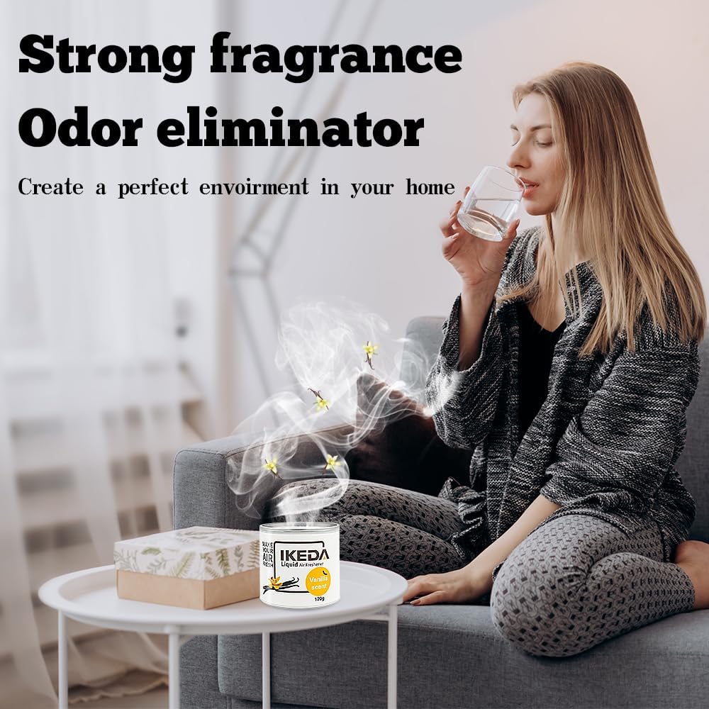 Car Air Freshener: Vanilla Scents | Car Fresheners | Strong Fragrance | Smoke Smell Remover | Liquid Cans Freshener | For Auto Home | 120g | 1 pack