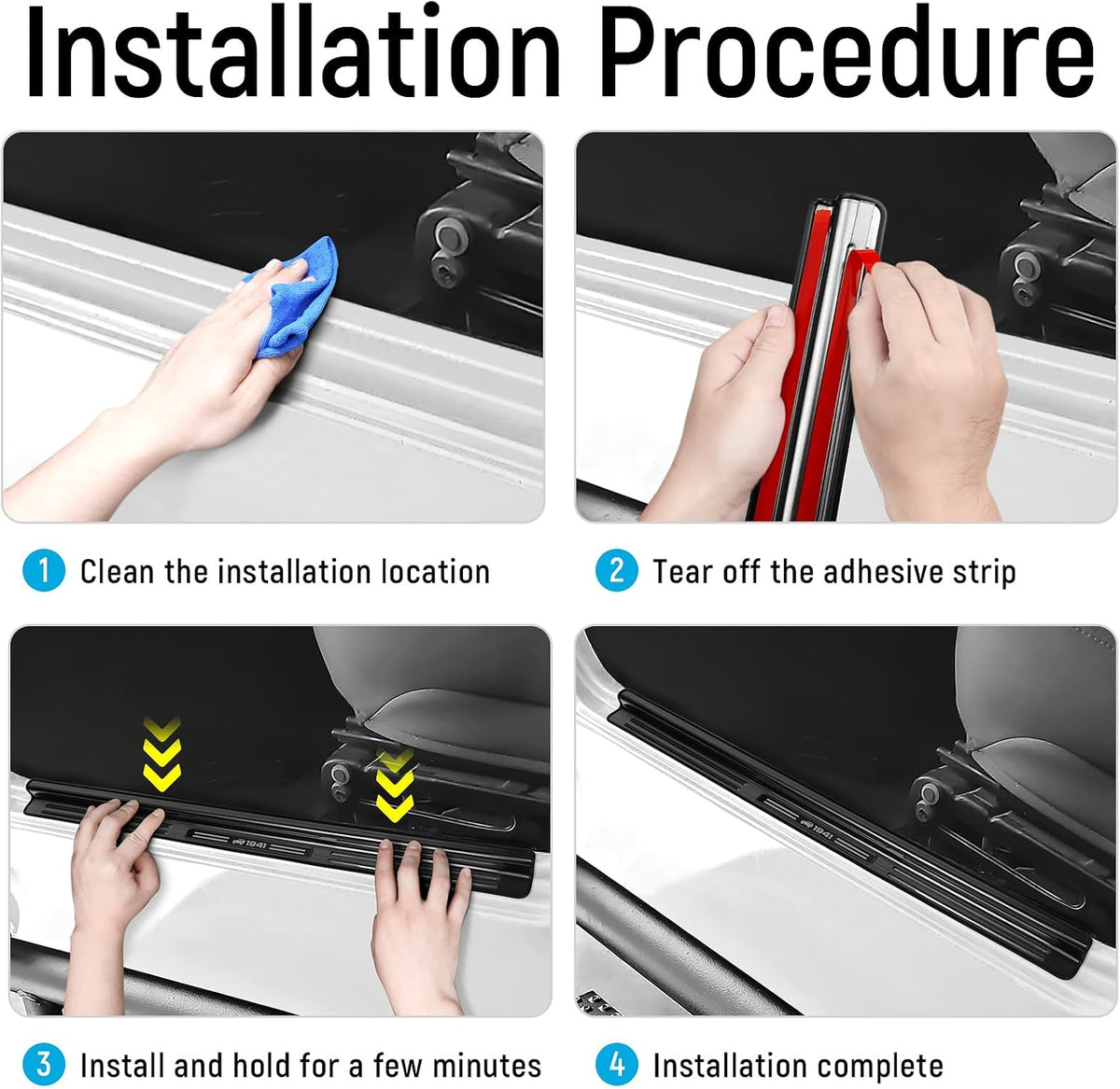 ZZEQYG 2 Pcs Front Door Sill Protector for 1997-2006 Jeep Wrangler TJ Scratch-Resistant Car Door Edge Guards Stainless Steel Interior Accessories