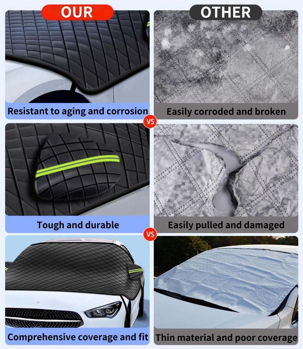 Custom fit for Acura Windshield Snow Covers, 8 Layers WAaterproof Windproof Protection, Frost Defense, Ice, Sun, Snow, UV, Designed for Acura Accessories (for Acura Integra)