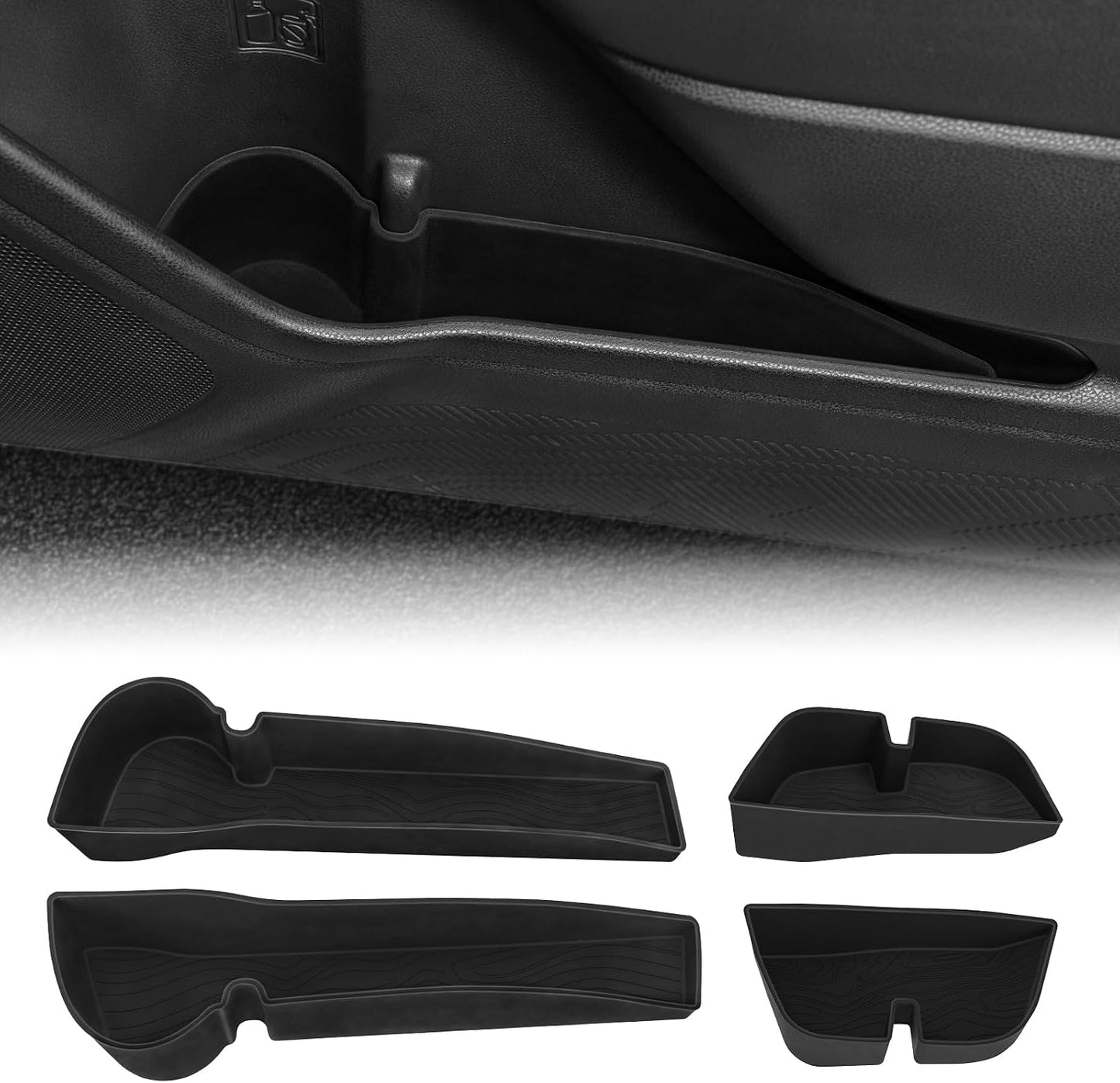 Car Door Side Storage Tray – Front Rear Door Side Storage Box for Subaru Forester 2025-2026, 4-Piece