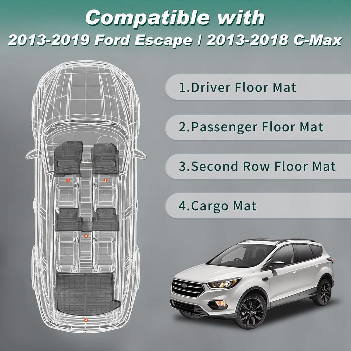 Floor Mats & Cargo Liner for 2013-2019 Ford Escape