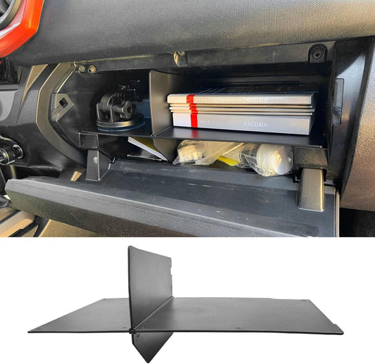 RUNROAD Glove Box Organizer Dividers Compatible with Toyota Tacoma 3rd Gen 2016-2023 Accessories, Insert Glove Compartment Accessories ABS Black Materials Divider Storage Box