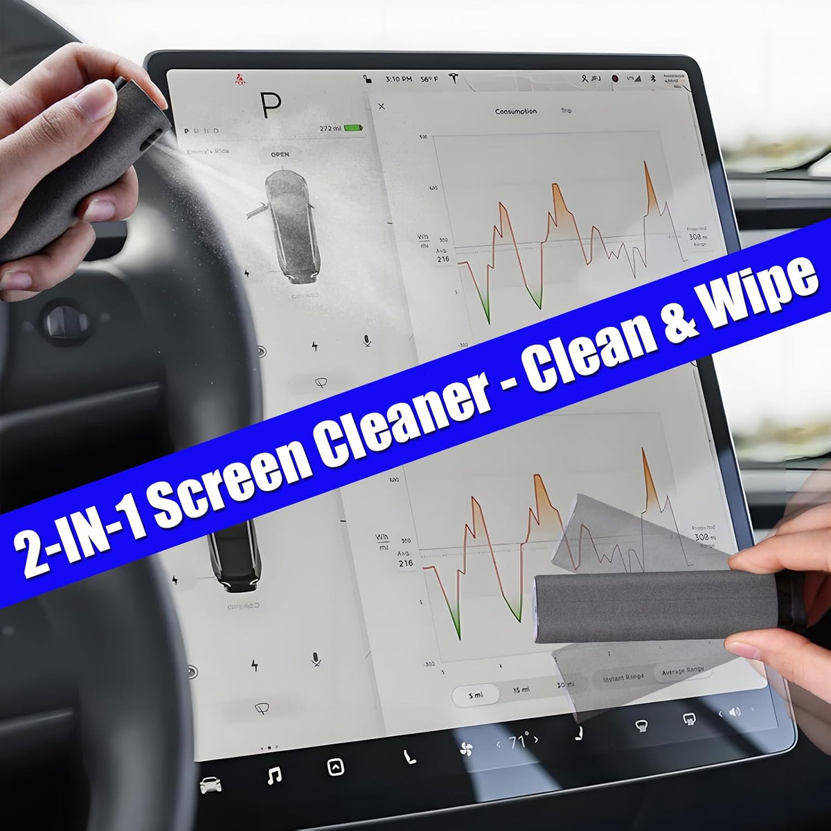 9PCS Interior Cleaner Kit for Tesla Model Y/3/S/X Accessories