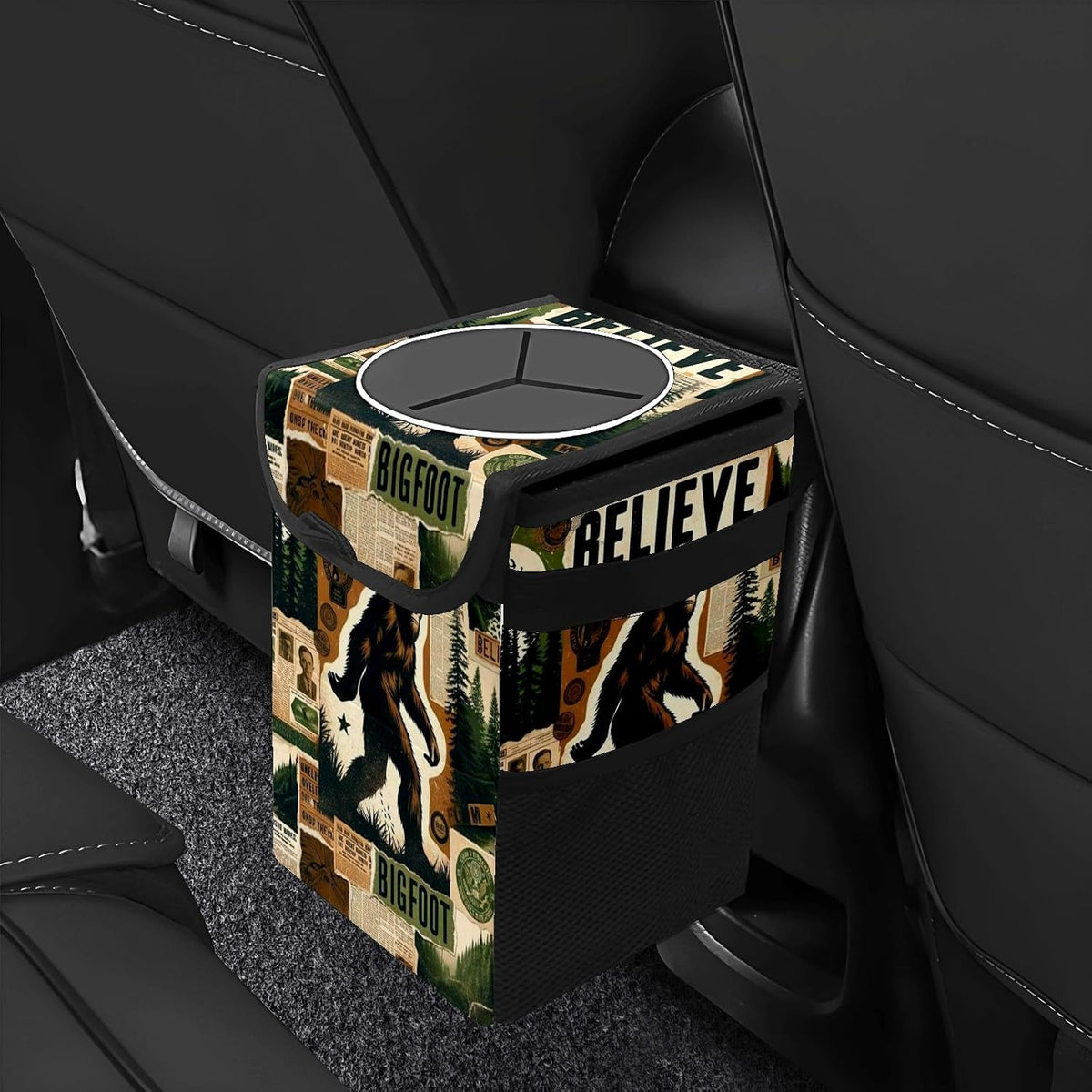 Bigfoot Car Trash Can with Lid Collapsible Reusable Waterproof Car Garage Bag,Automotive Garbage Can,Car Accessories Interior Car Organizer