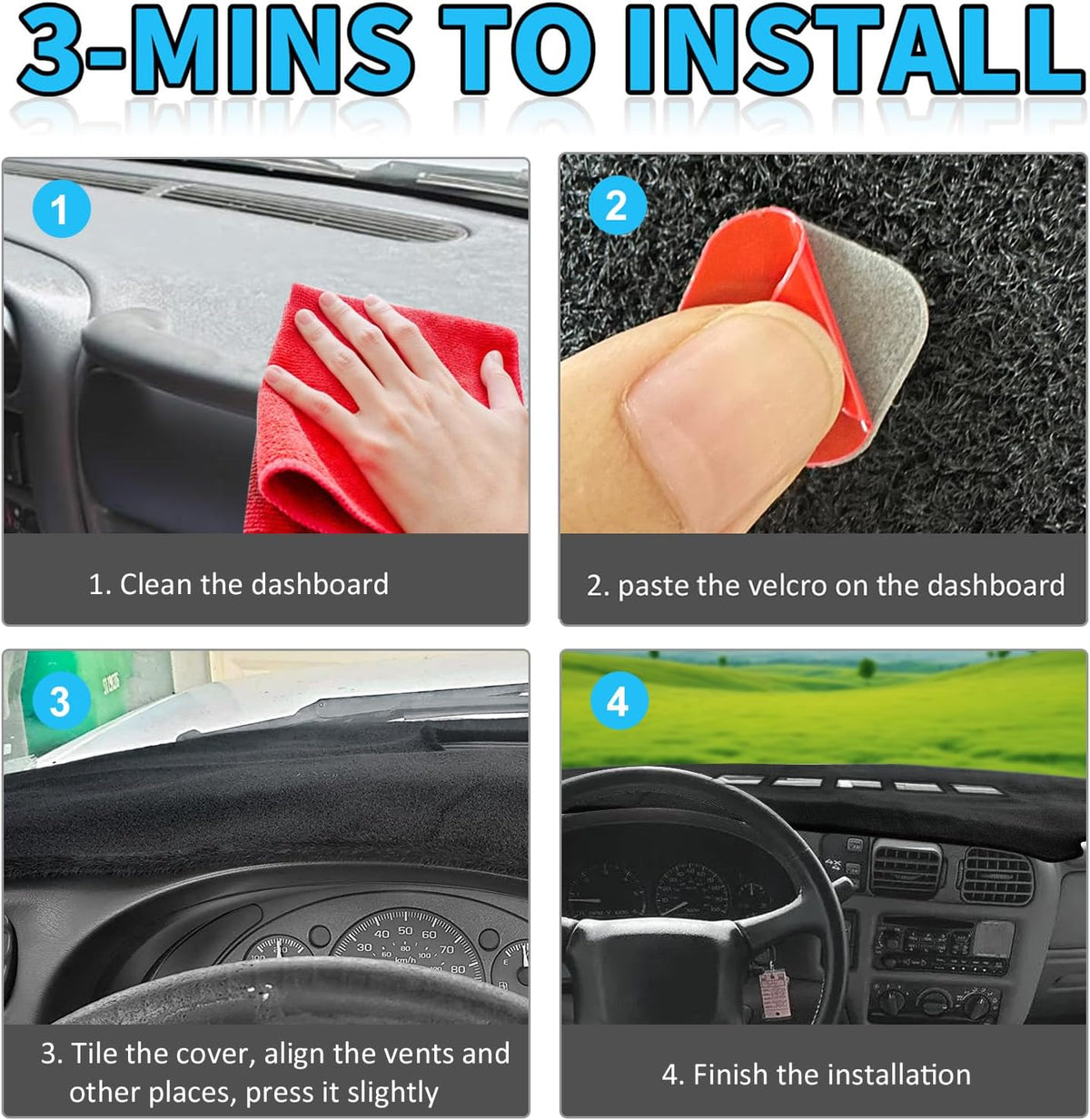 POSAID Dash Cover for 1998-2004 Chevy S10 GMC Sonoma