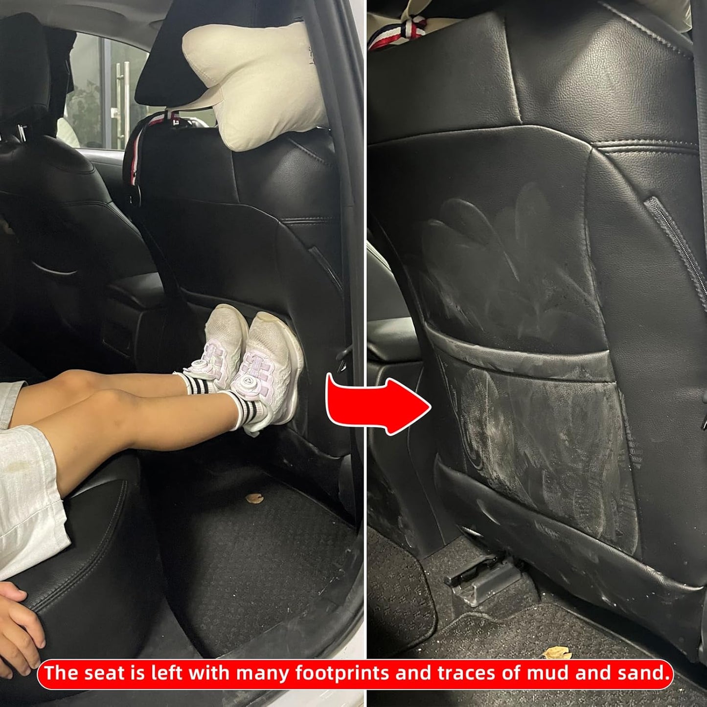 TAIKOO Seat Back Protector,Shields Seat Backs From Kicks and Adds Storage | kick mats back seat protector easy to install and clean, well-crafted, sturdy, durable and stylish.2 Pack