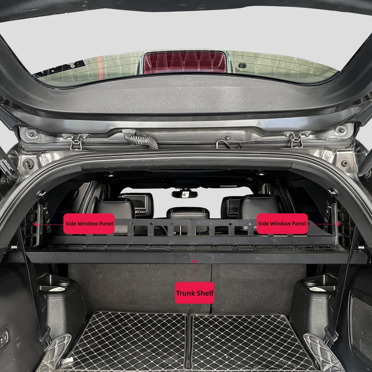 L2R for Ford Explorer 2011-2019 Molle Panel Rear Cargo Rack Basket Interior Luggage Carrier Modular Storage Panel Trunk Shelf Hanging Boards Organizer Kit (Side Panel + Trunk Shelf)
