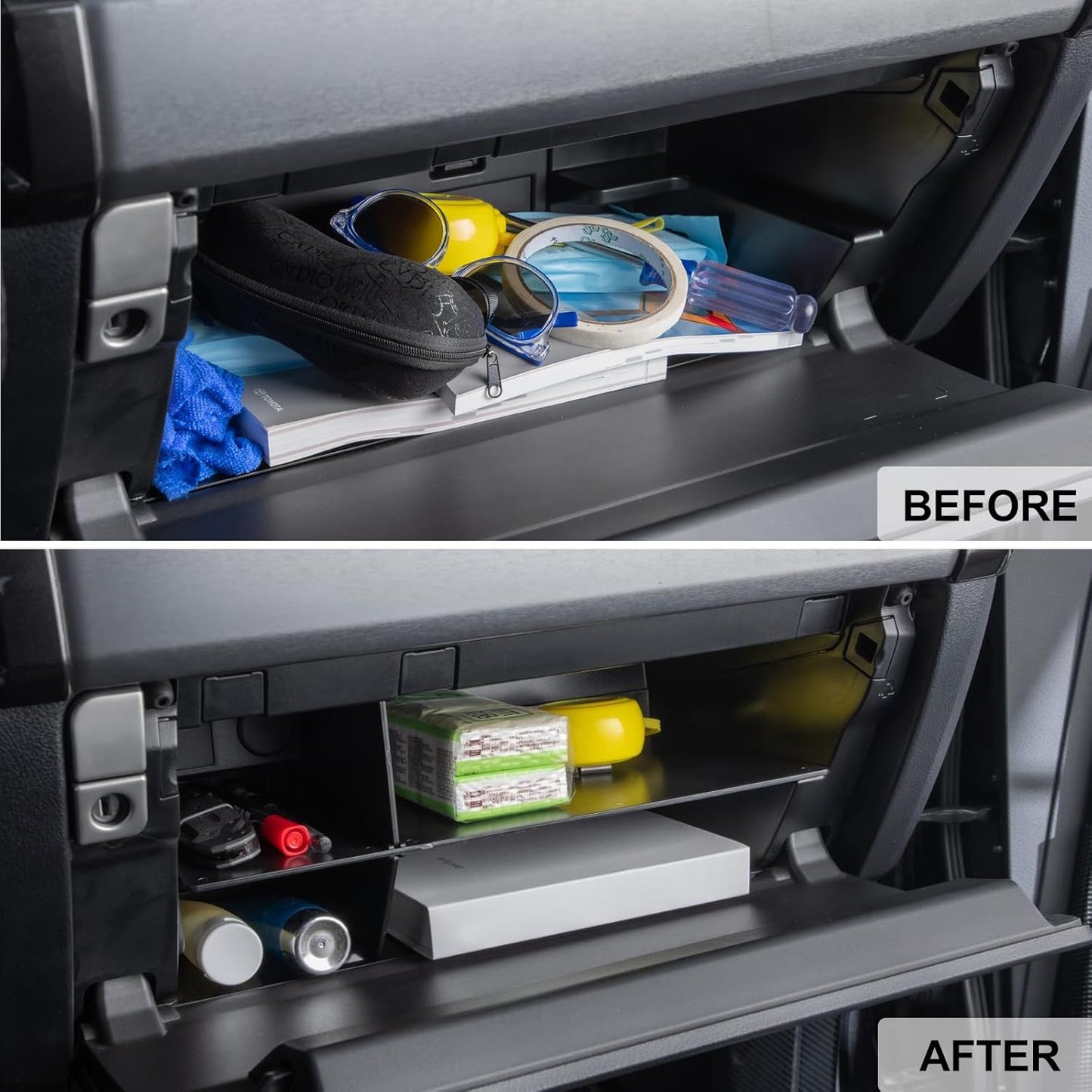 JDMCAR Compatible with Toyota 4Runner Accessories 2010-2023 2024 Glove Box Organizer and GX 460 (2010-2023)，Insert ABS Black Materials 4-Runner Compartment Tray
