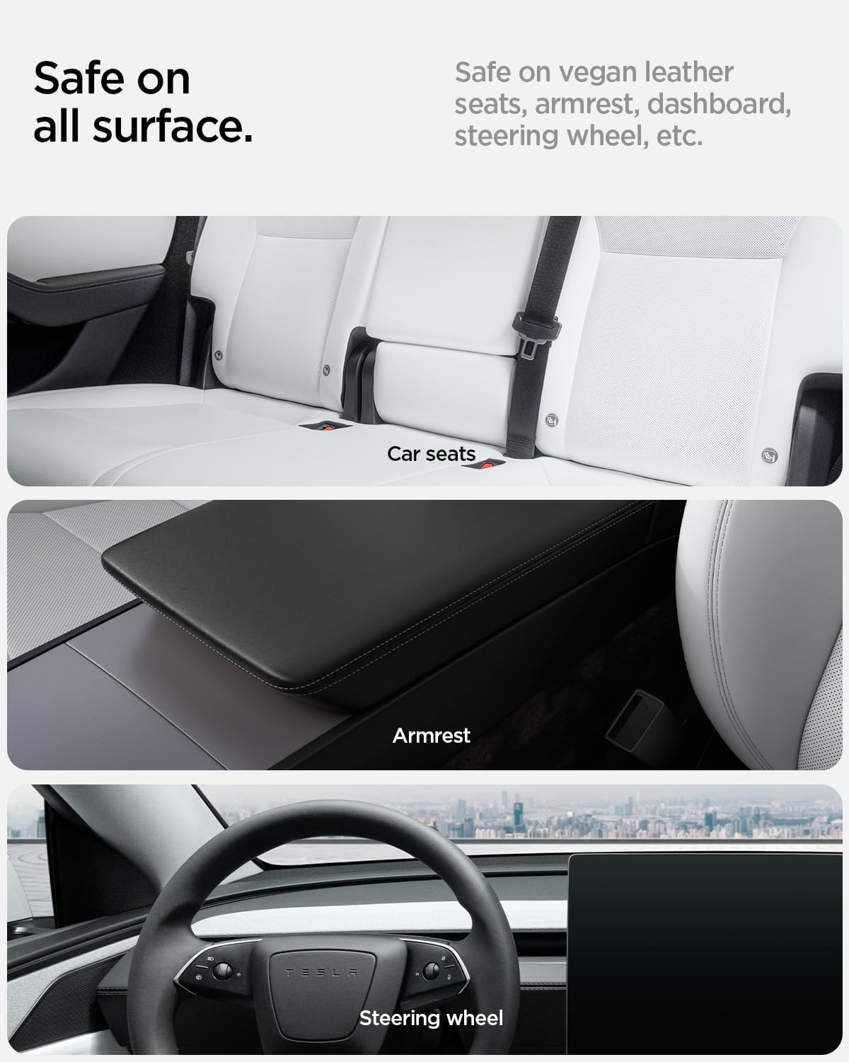 Spigen Car Interior Seat Cleaner & Stain Remover Kit & CyberCase for Tesla