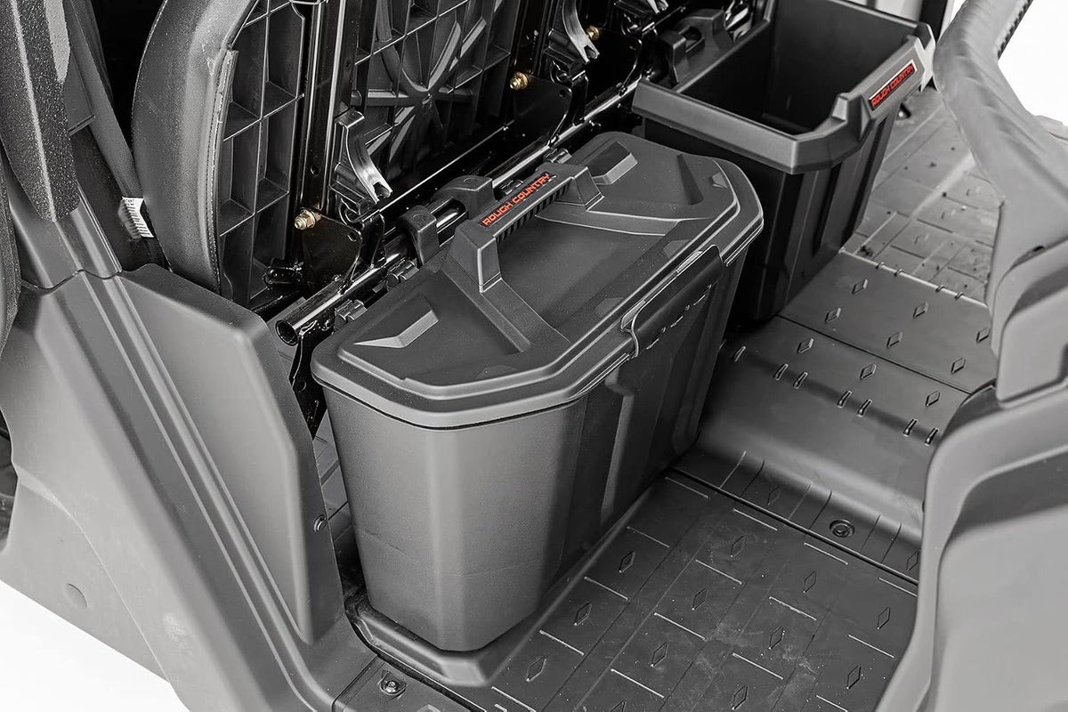 Rough Country Under Seat Storage Box for Can-Am Defender HD5 / HD8 / HD9 / HD10 (2016–2025) - Passenger Seat Drop-In Organizer, Water-Resistant, 3.7-Gallon Storage Capacity
