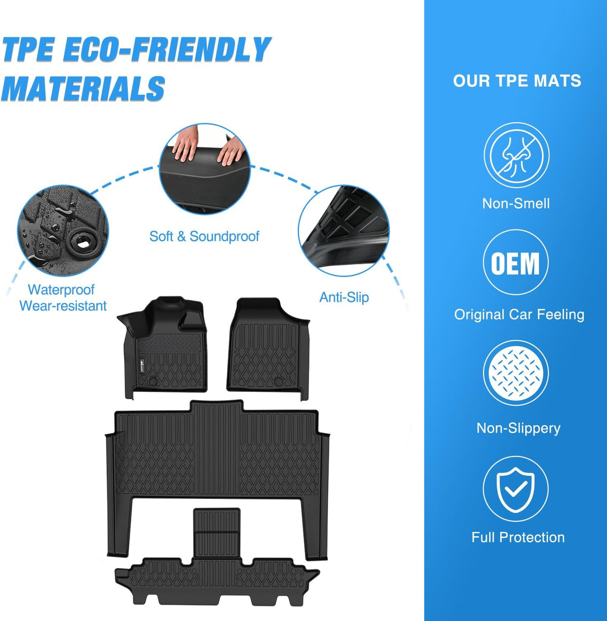 Nilight Floor Mats for Dodge Grand Caravan 7 Seats 2011-2021