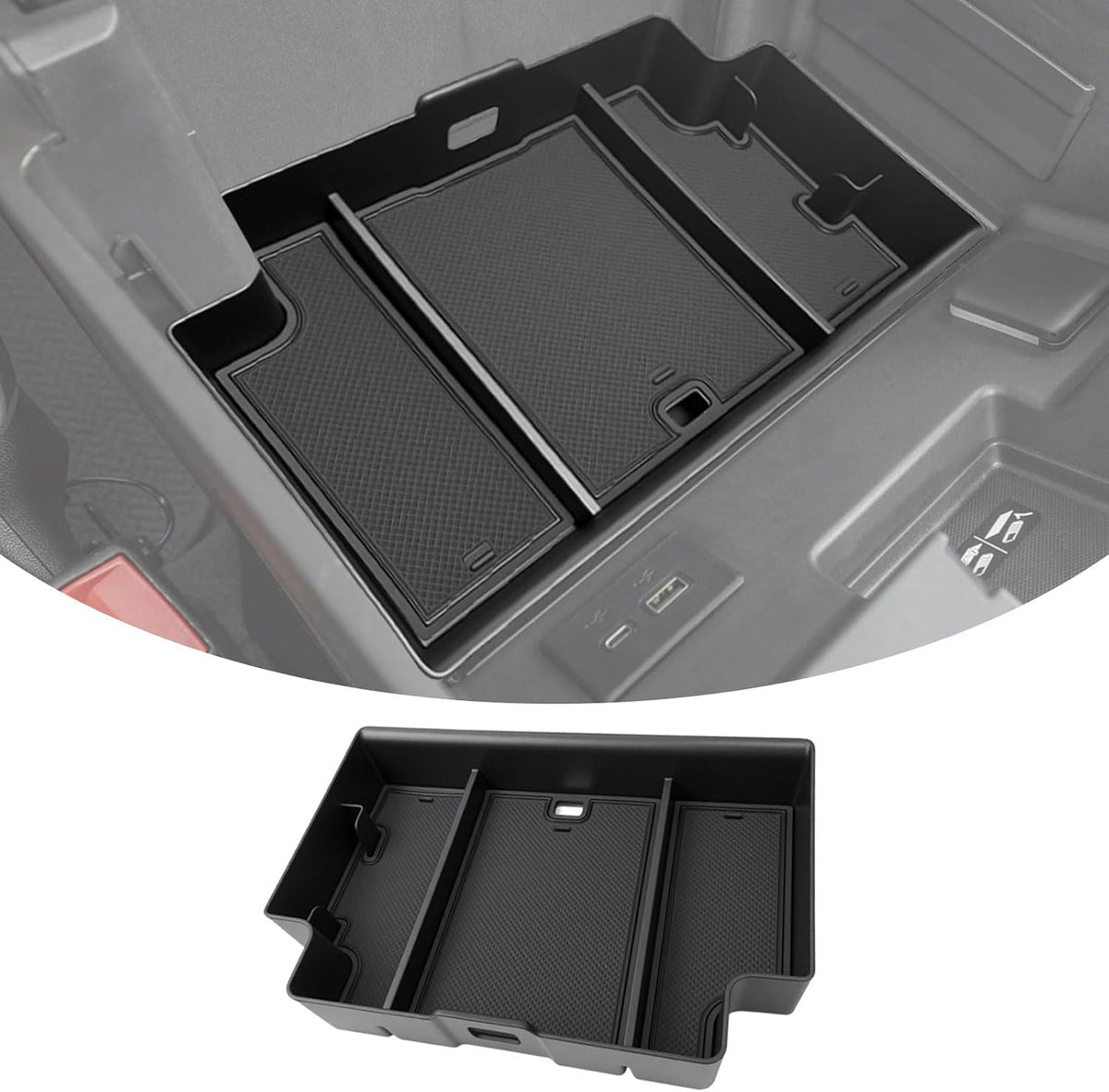Center Console Organizer for 2022-2025 Chevy Silverado/GMC Sierra 1500 & 2024 Silverado/Sierra 2500 3500HD, Insert Armrest Storage Box Tray Accessories(Only Fits Full w/Bucket Seats)