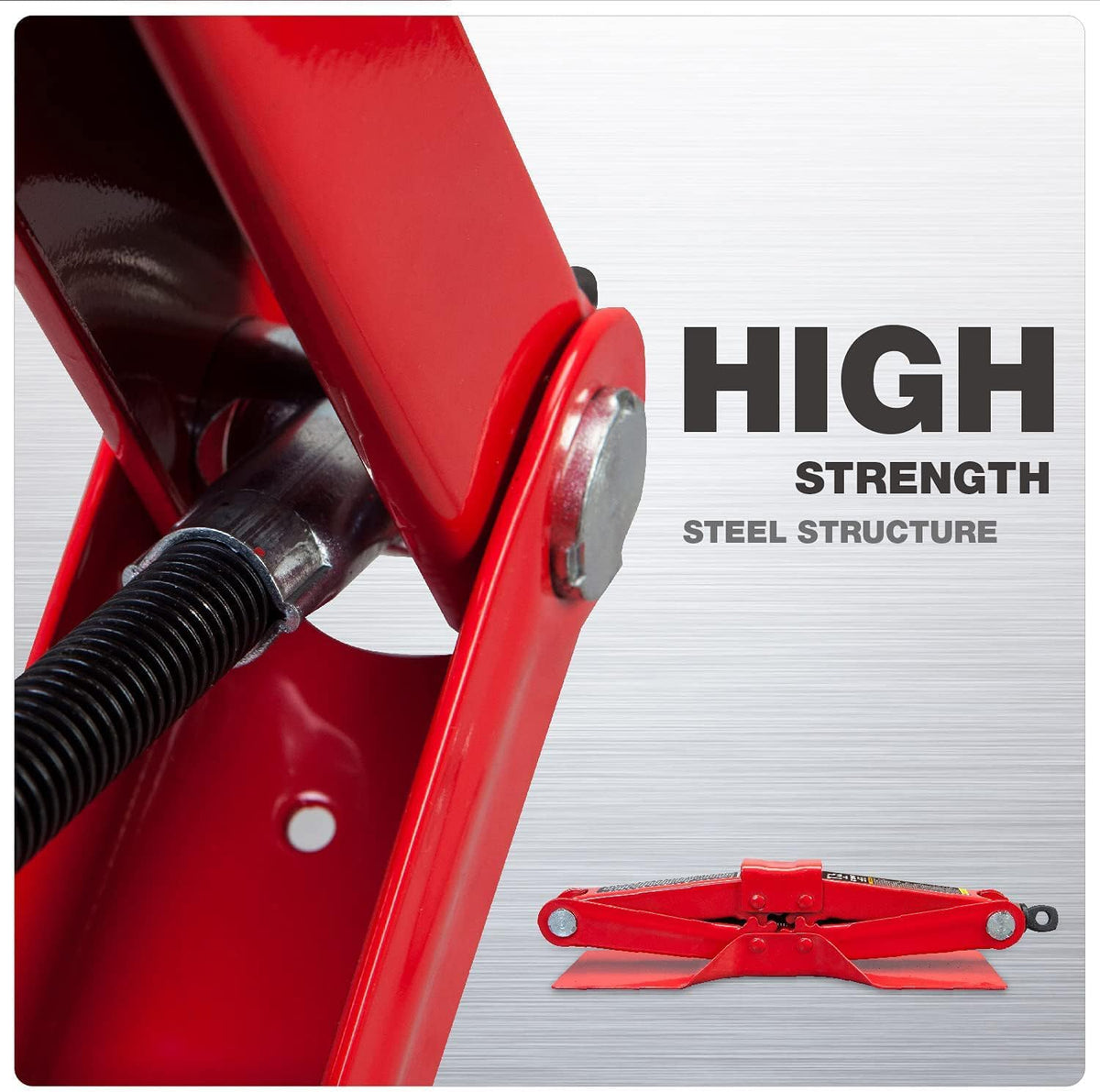 BIG RED Scissor Car Jack, 1.5 Ton (3000lbs) Steel Scissor Lift Jack Car Kit