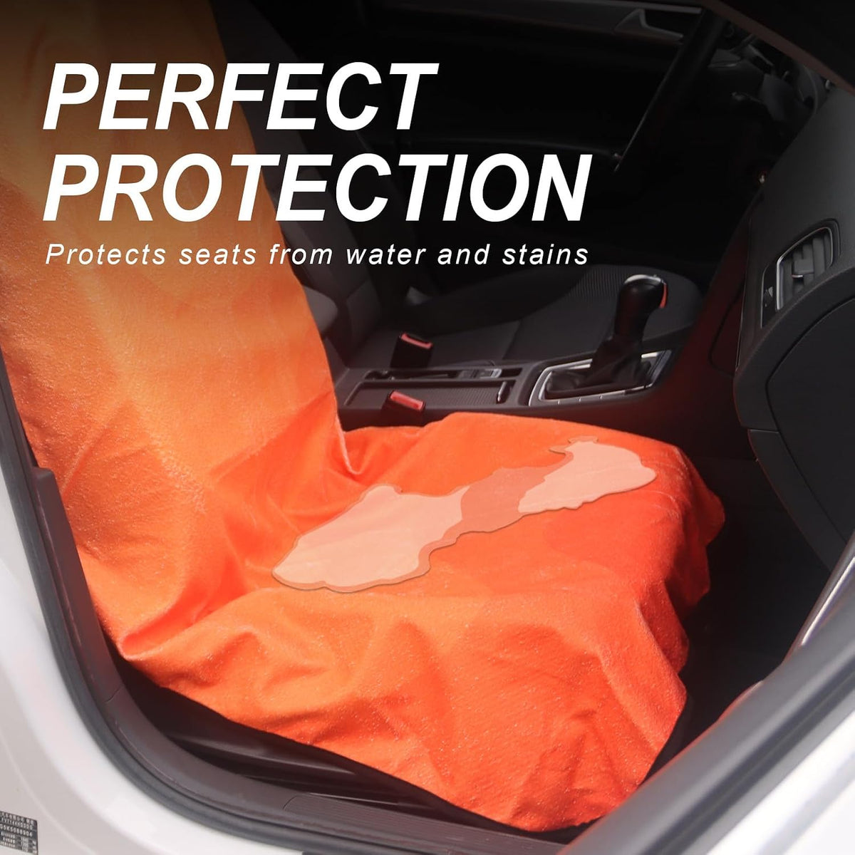 Sweat Towel Car Seat Cover Protector Front Seats for Gym Workout, Running, Swimming, Beach and Hiking, Waterproof Universal Seat Cover for Car, Trucks, Van & SUV (2, Gradient Orange, Front)