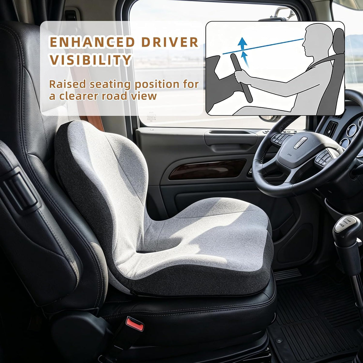 Dual-Layer Memory Foam Car Seat Cushions for Driving, with Lumbar Support