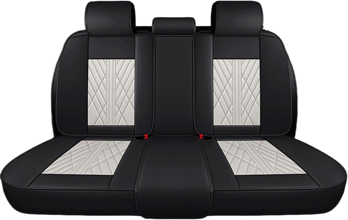 Premium Nappa Leatherette Car Seat Cover Set Custom Fit for Honda CR-V CRV 2000-2023 2024 2025 2026 Water-Proof Breathable Faux Leather Seat Cushion Protectors (Full Set 5 Seats,Beige Black)
